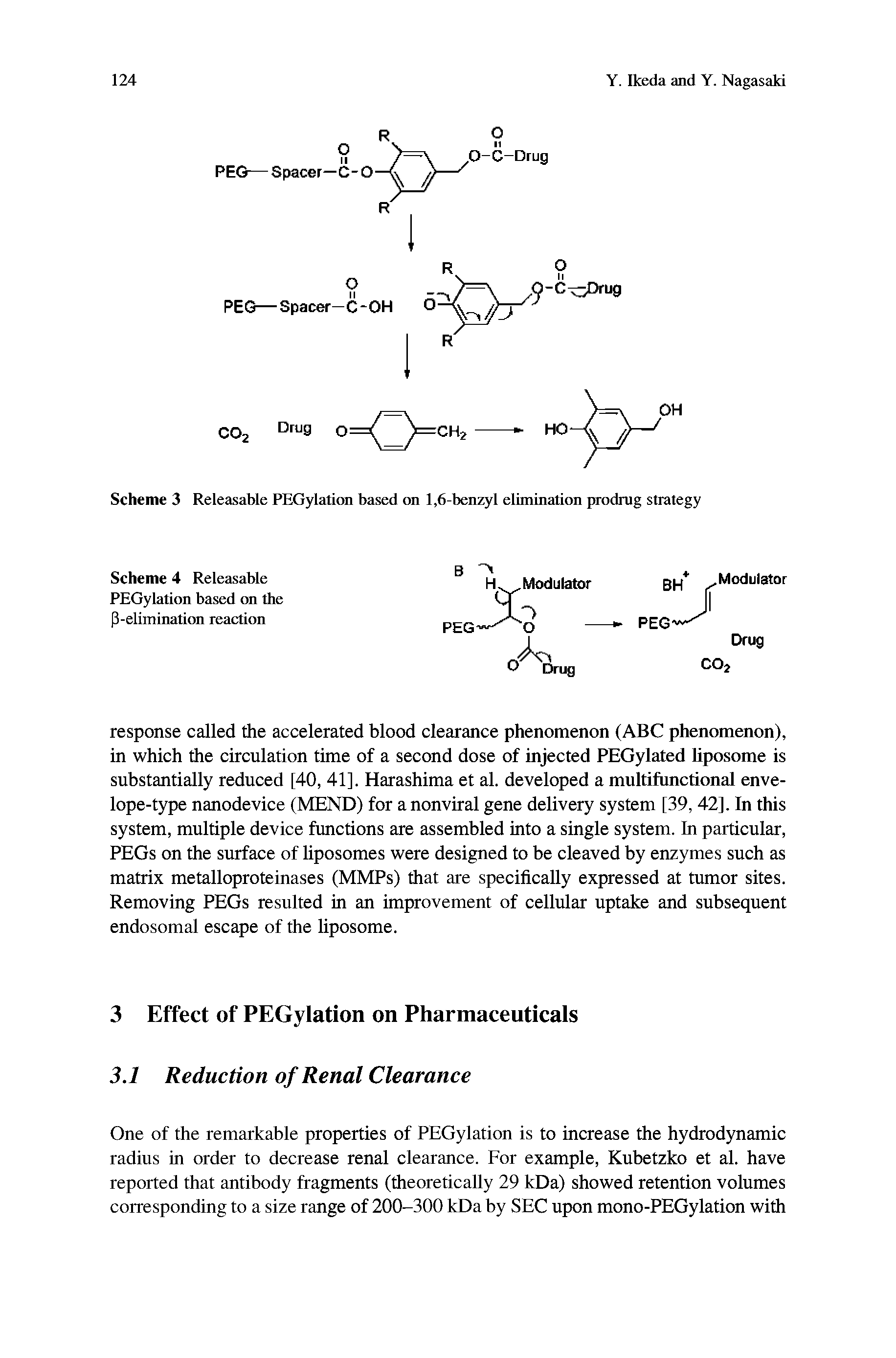 Scheme 4 Releasable PEGylation based on the (3-elimination reaction...