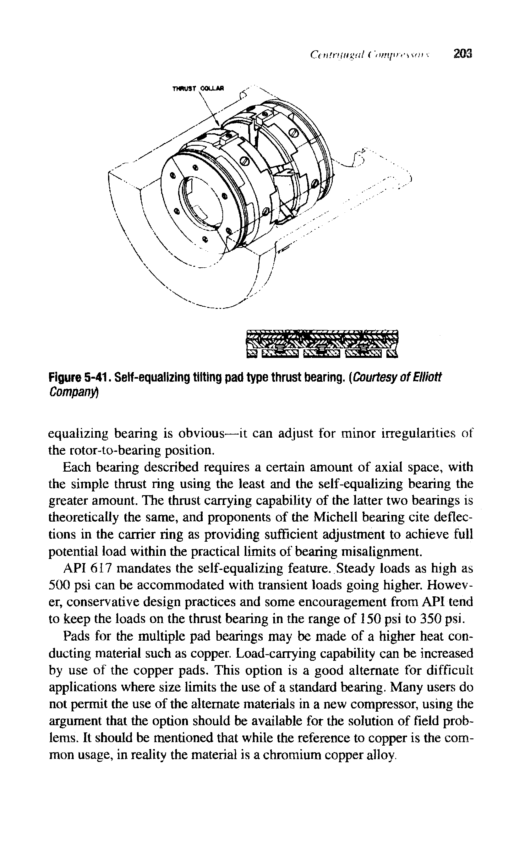 Figure 5-41. Self-equalizing tilting pad type thrust bearing. (Courtesy of Elliott Company ...