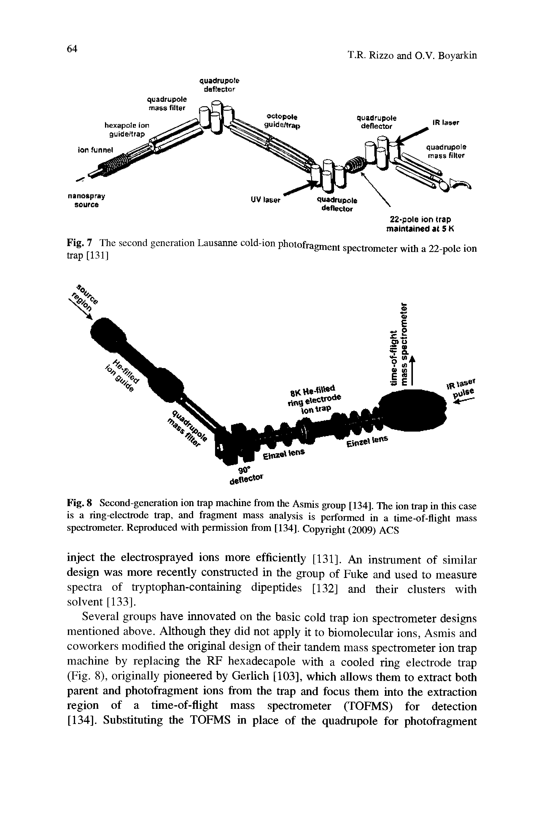 Fig. 8 Second-generation ion trap machine from the Asmis group [134]. The ion trap in this case is a ring-electrode trap, and fragment mass analysis is performed in a time-of-ilight mass spectrinneler. Reproduced with permission from [134]. Copyright (2009) ACS...