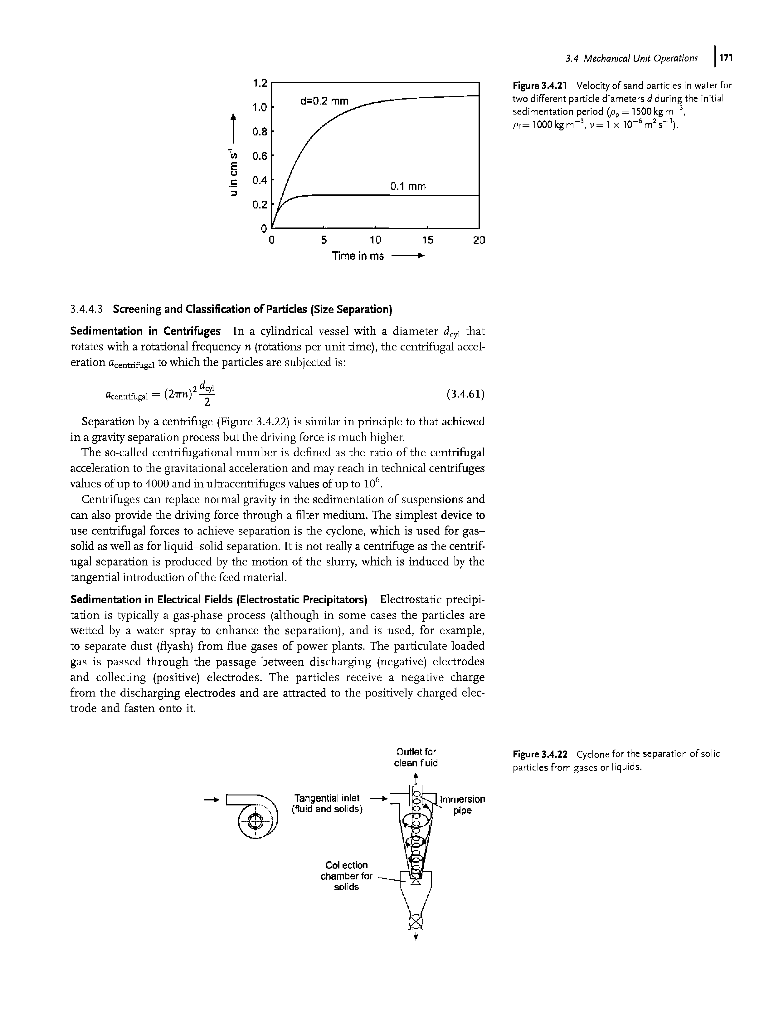 Figure 3.4.22 Cyclone for the separation of solid particles from gases or liquids.