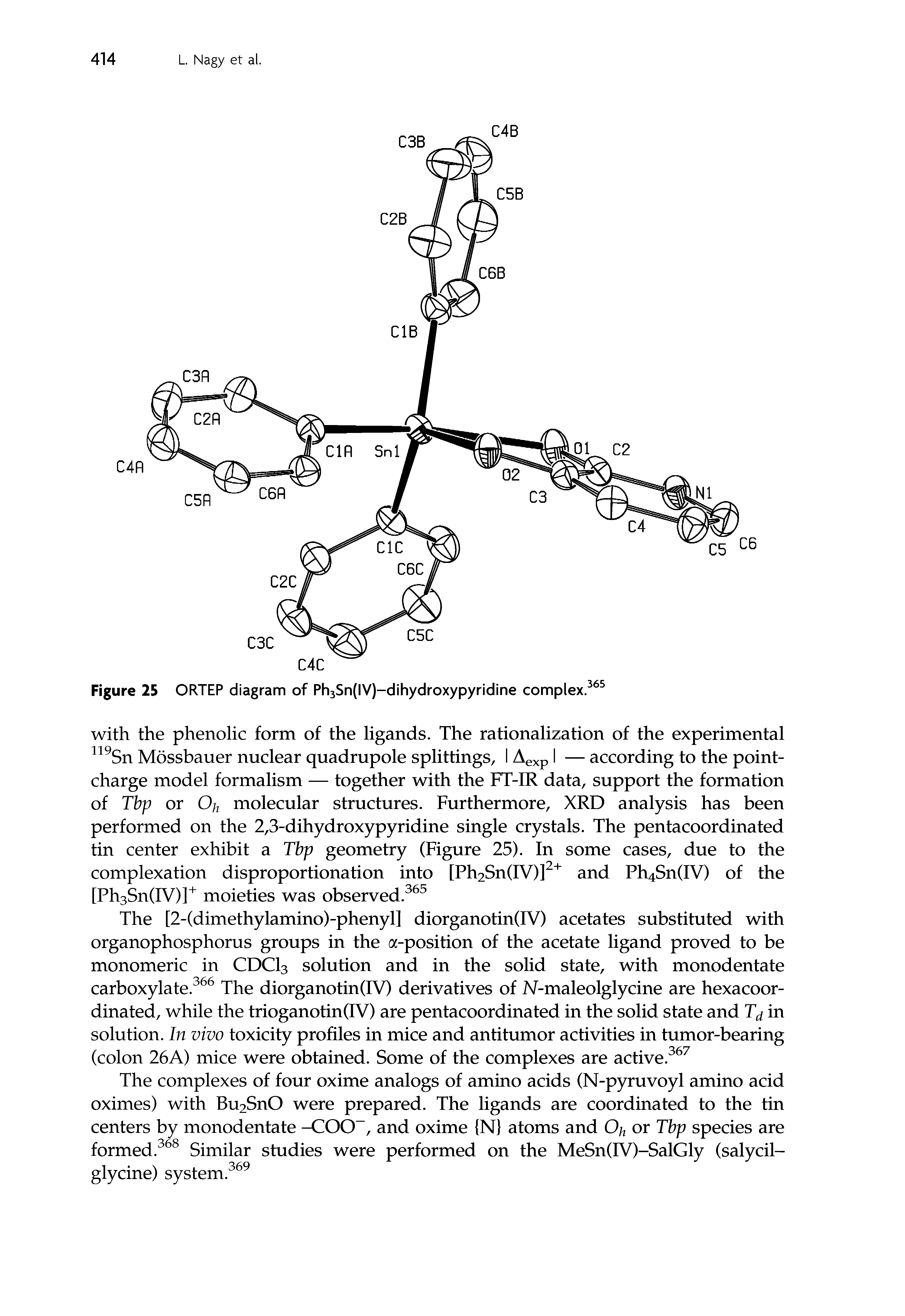 Figure 25 ORTEP diagram of Ph3Sn(IV)-dihydroxypyridine complex. ...