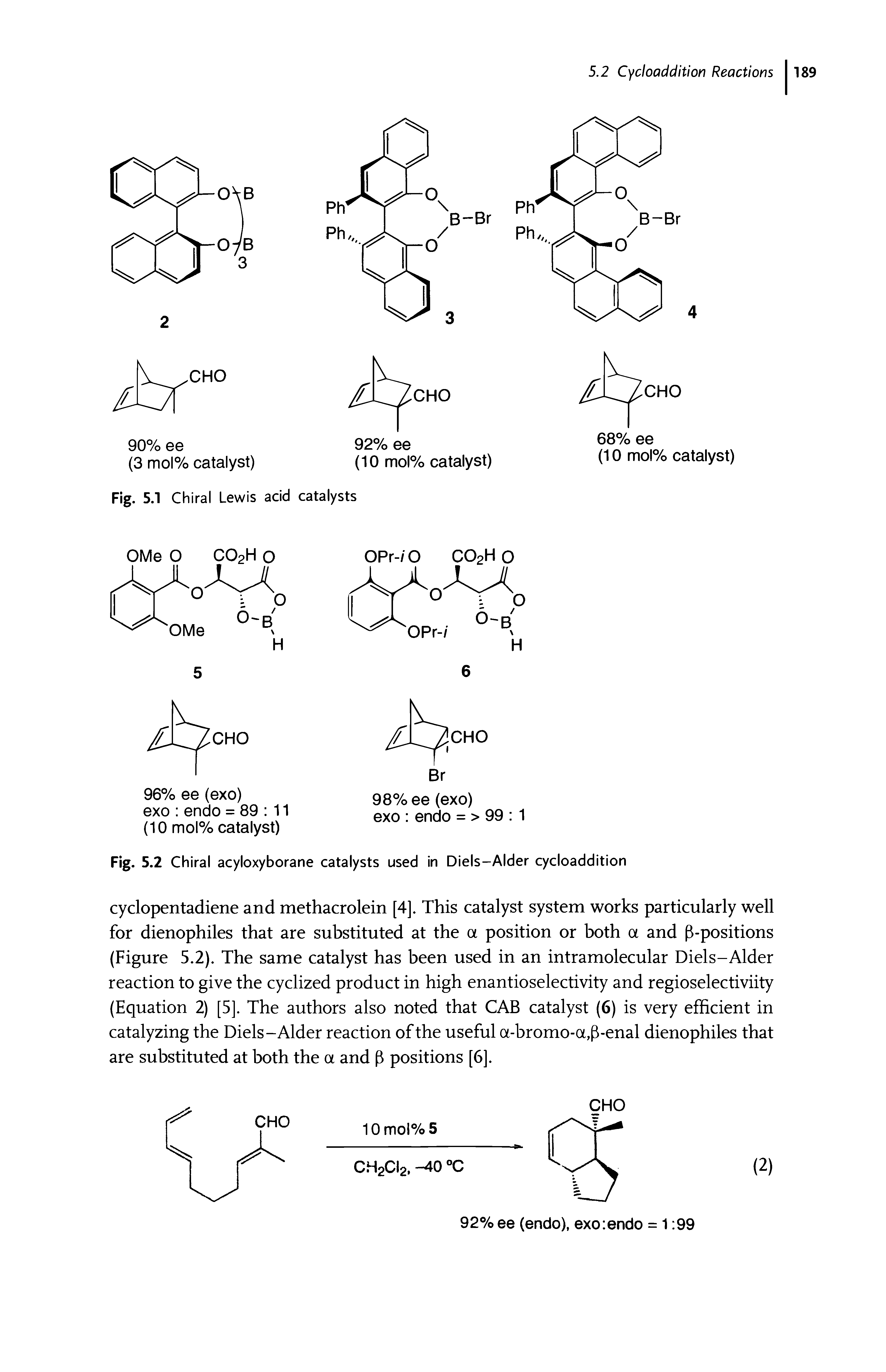 Fig. 5.2 Chiral acyloxyborane catalysts used in Diels-Alder cycloaddition...