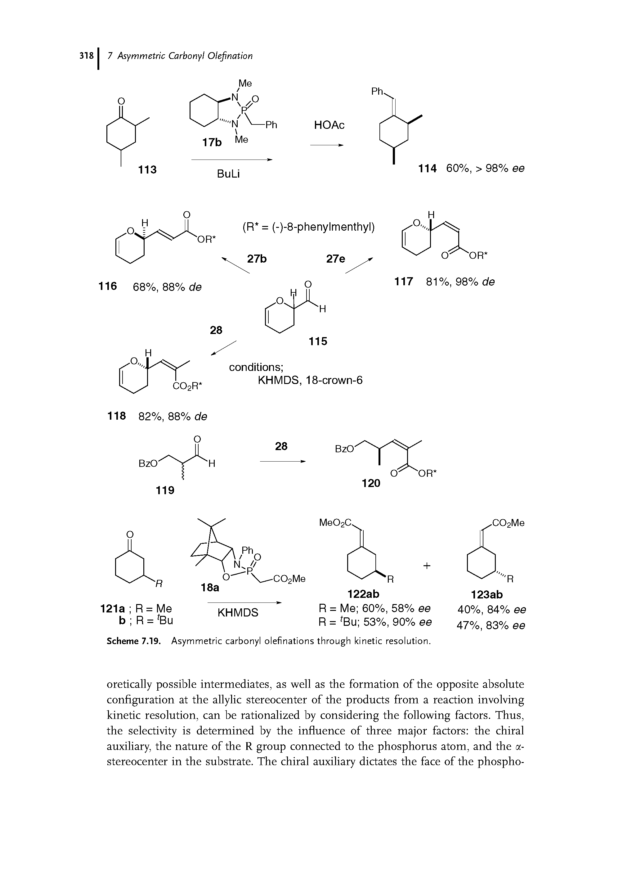 Scheme 7.19. Asymmetric carbonyl olefinations through kinetic resolution.