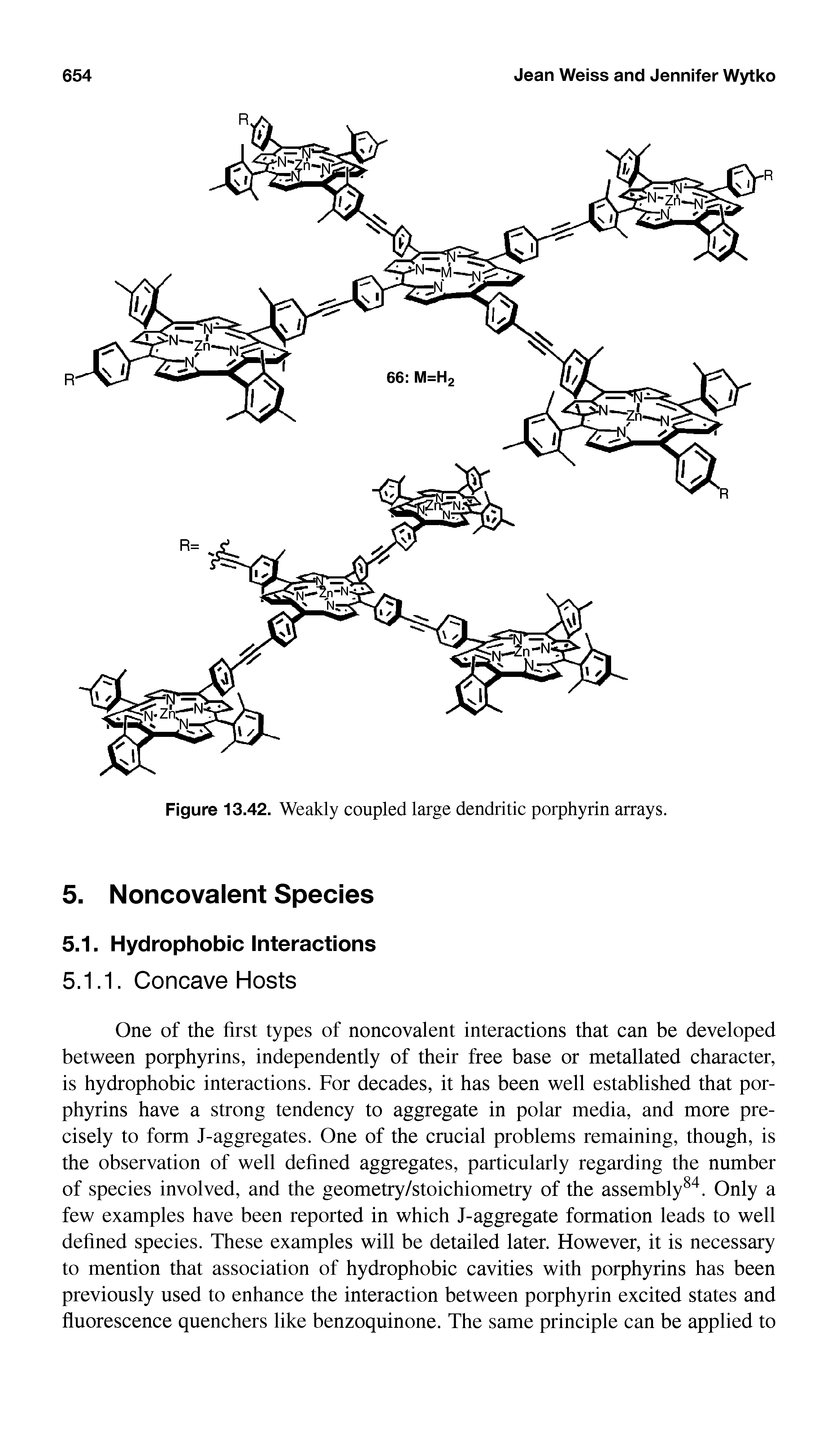 Figure 13.42. Weakly coupled large dendritic porphyrin arrays.
