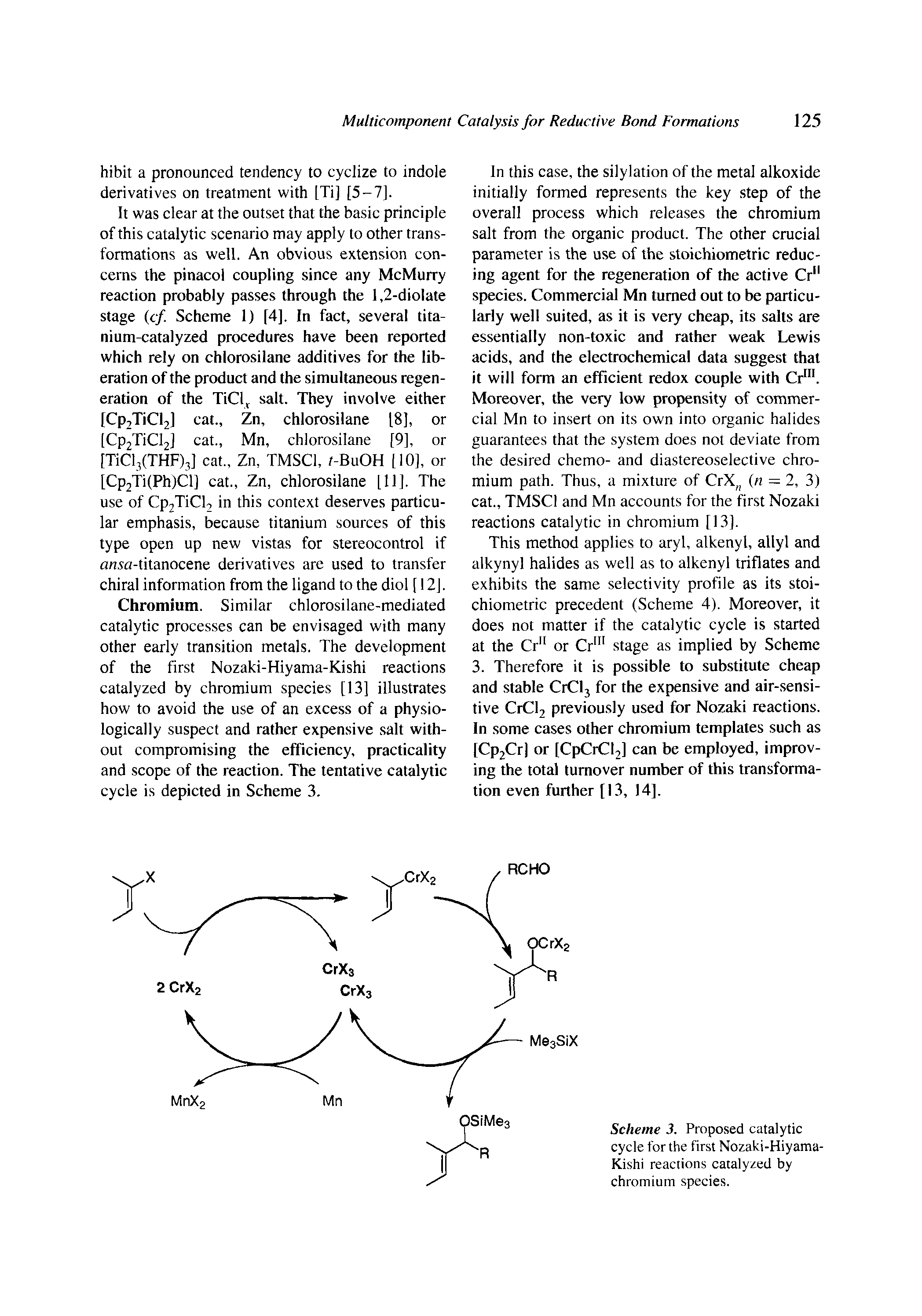 Scheme 3. Proposed catalytic cycle for the first Nozaki-Hiyama-Kishi reactions catalyzed by chromium species.