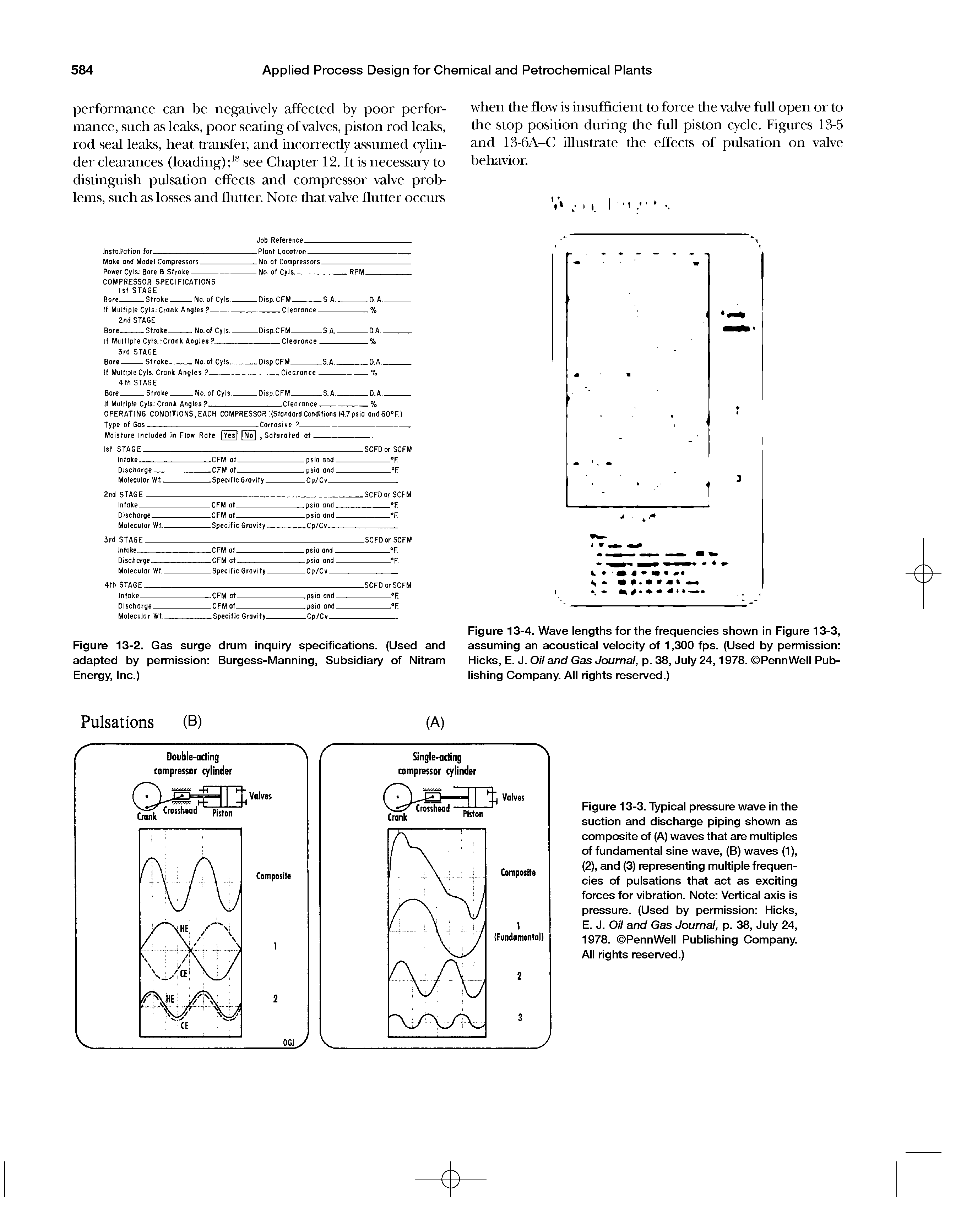 Figure 13-2. Gas surge drum inquiry specifications. (Used and adapted by permission Burgess-Manning, Subsidiary of Nitram Energy, inc.)...
