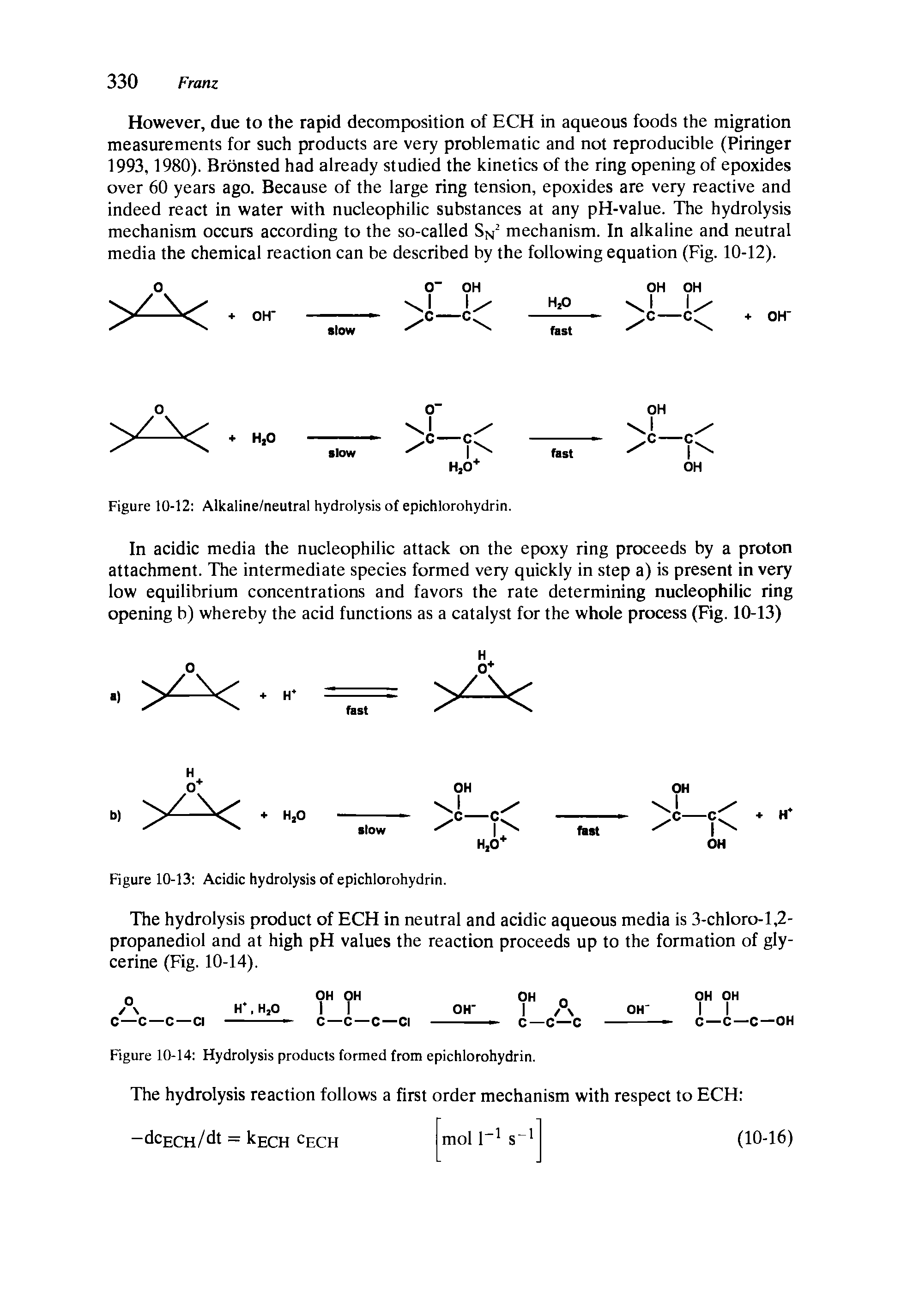 Figure 10-14 Hydrolysis products formed from epichlorohydrin.