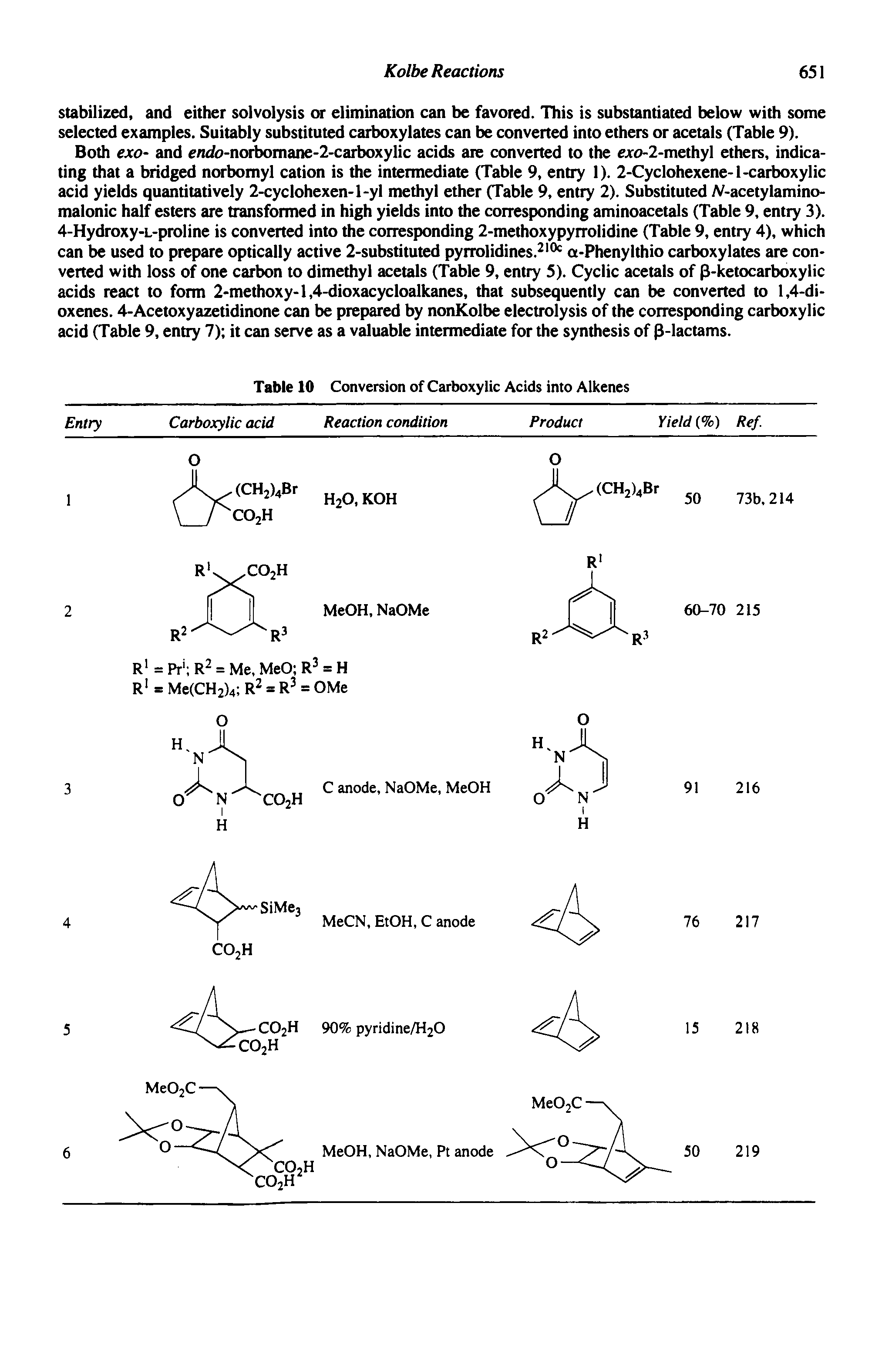 Table 10 Conversion of Carboxylic Acids into Alkenes...