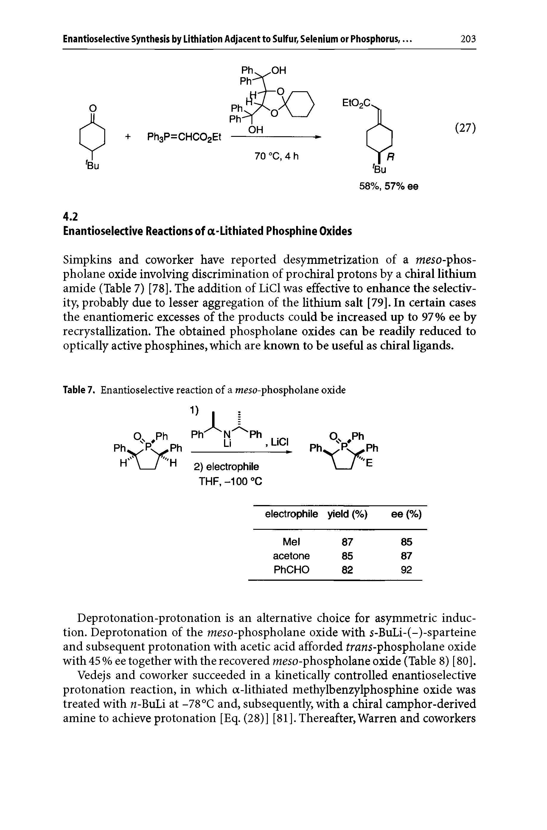 Table 7. Enantioselective reaction of a mcso-phospholane oxide 1)...