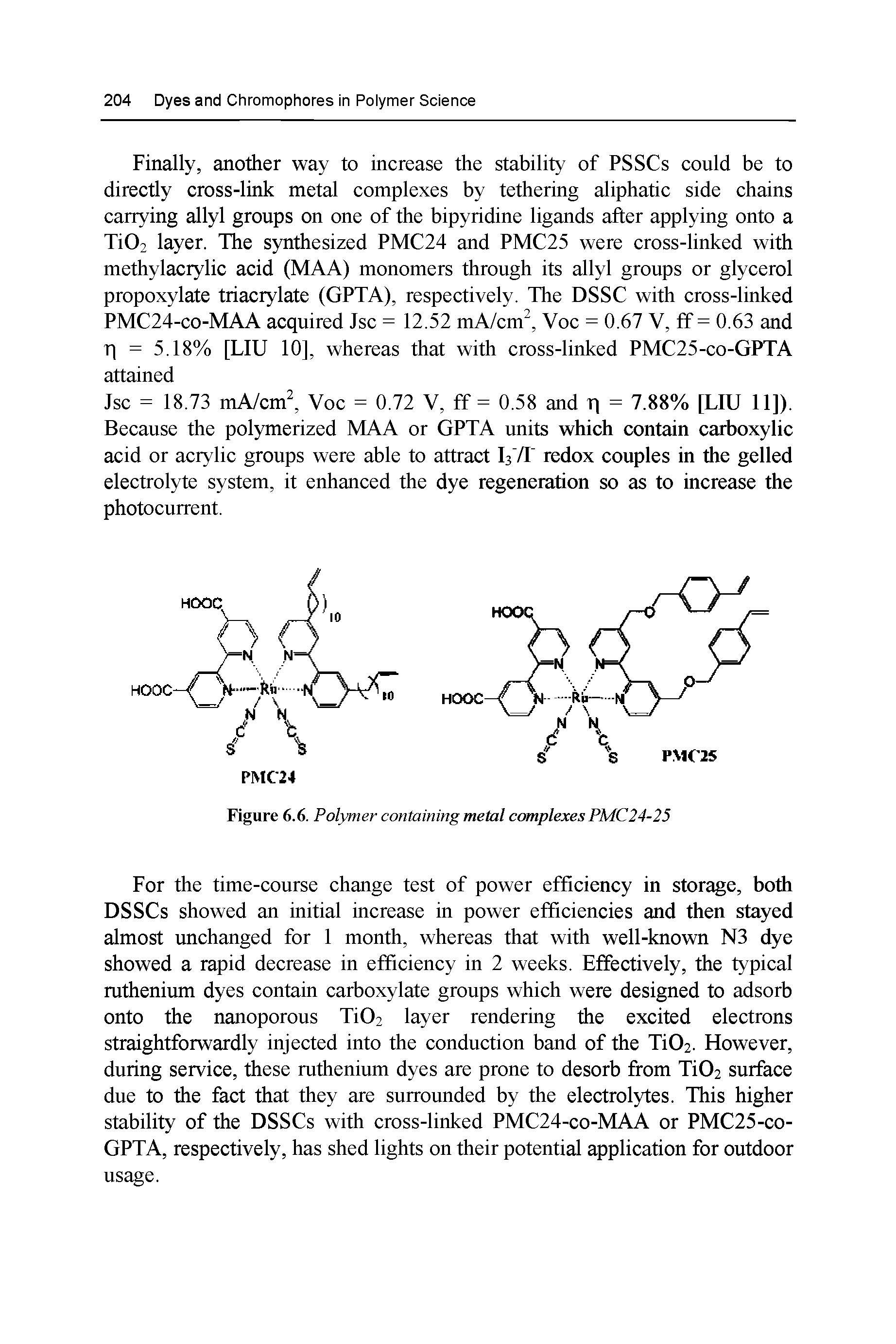 Figure 6.6. Polymer containing metal complexes PMC24-25...