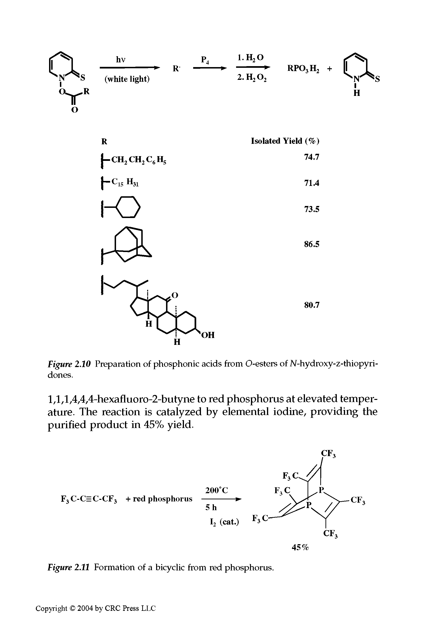 Figure 2.10 Preparation of phosphonic acids from O-esters of N-hydroxy-z-thiopyri-dones.