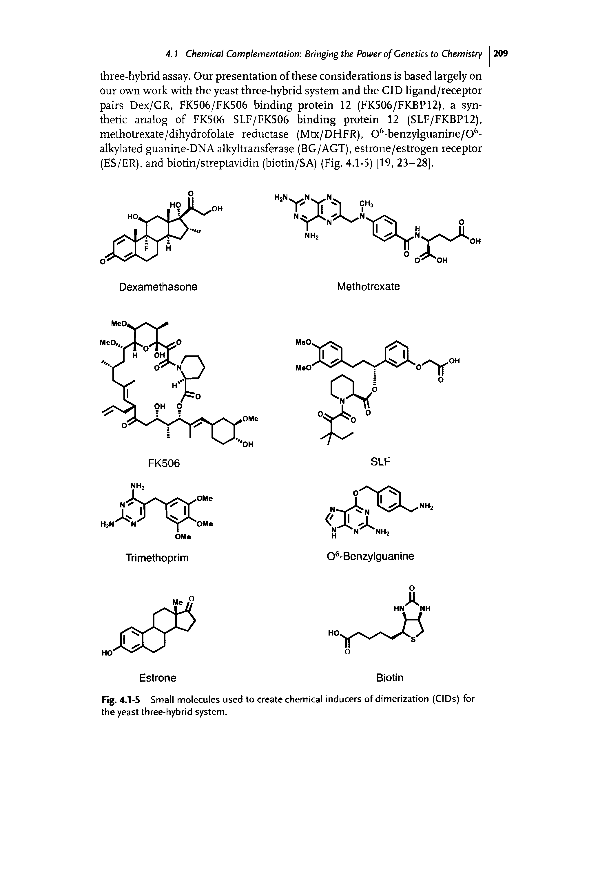 Fig. 4.1-5 Small molecules used to create chemical inducers of dimerization (Cl Ds) for the yeast three-hybrid system.