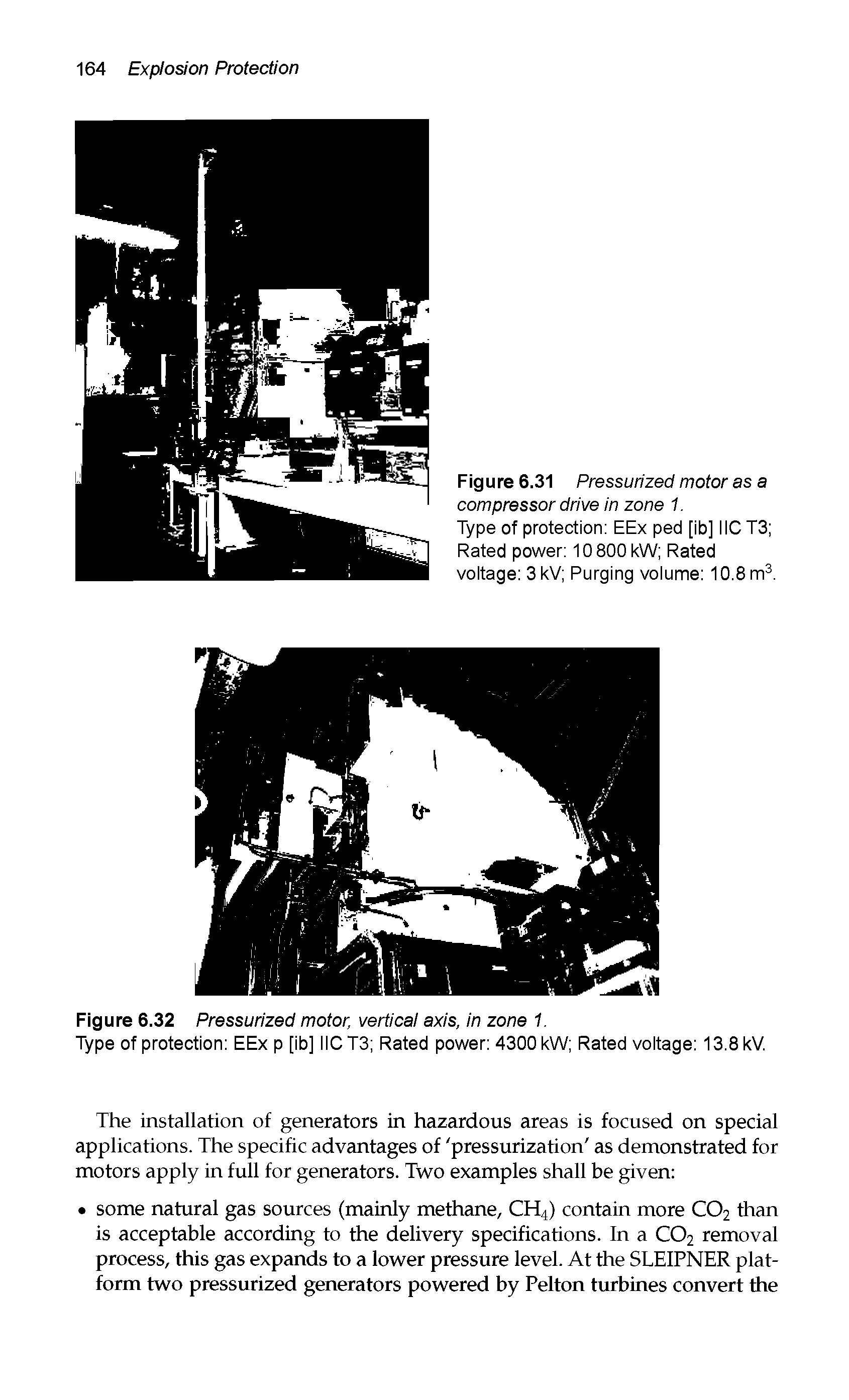 Figure 6.31 Pressurized motor as a compressor drive in zone 1.