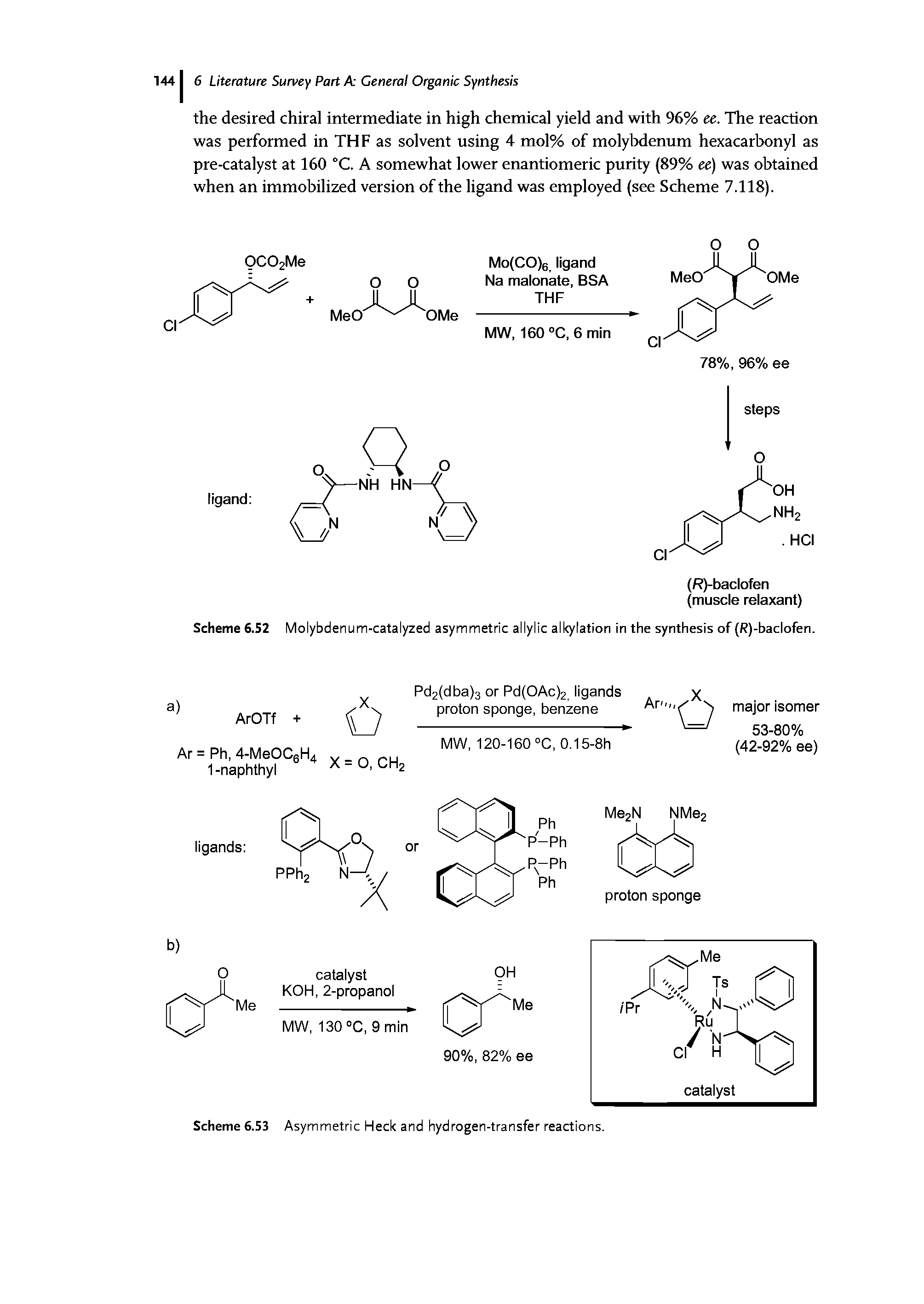 Scheme 6.53 Asymmetric Heck and hydrogen-transfer reactions.
