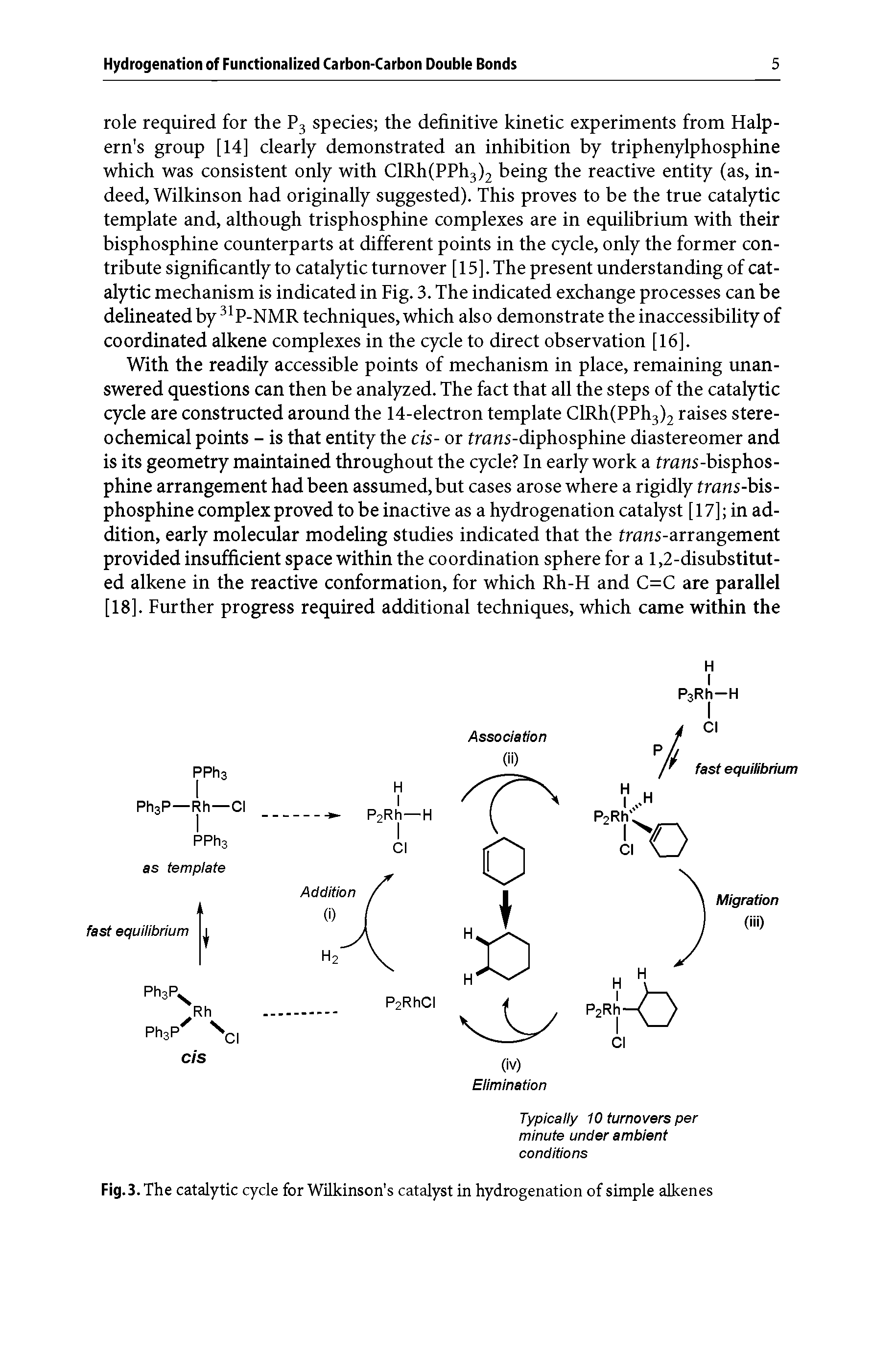Fig.3. The catalytic cycle for Wilkinson s catalyst in hydrogenation of simple alkenes...
