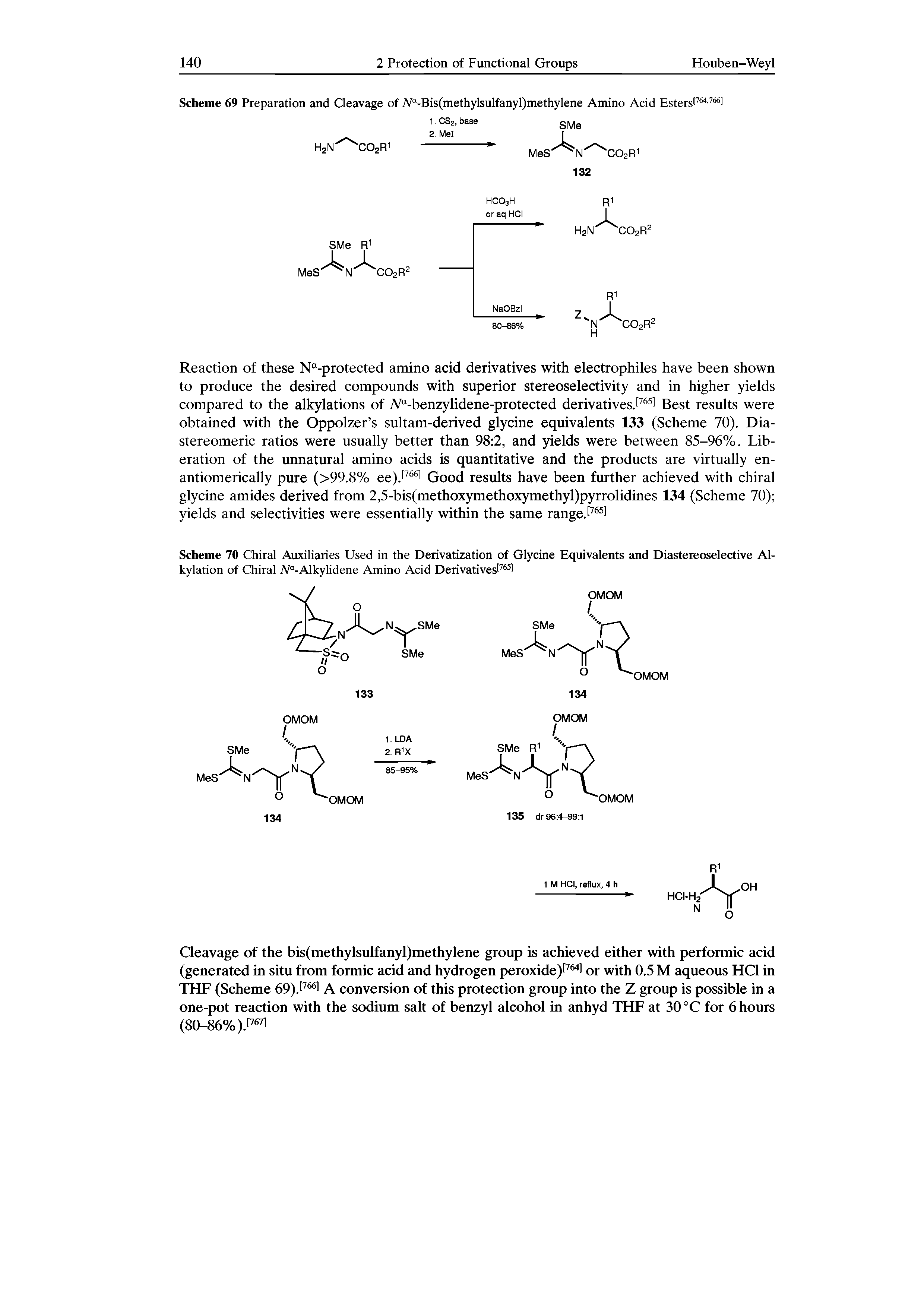 Scheme 70 Chiral Auxiliaries Used in the Derivatization of Glycine Equivalents and Diastereoselective Alkylation of Chiral A -Alkylidene Amino Acid Derivatives ...