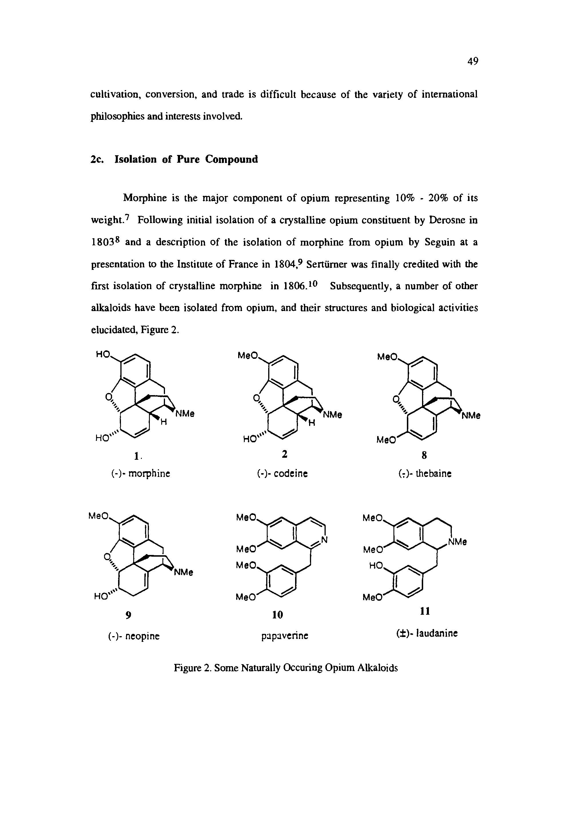 Figure 2. Some Naturally Occuring Opium Alkaloids...