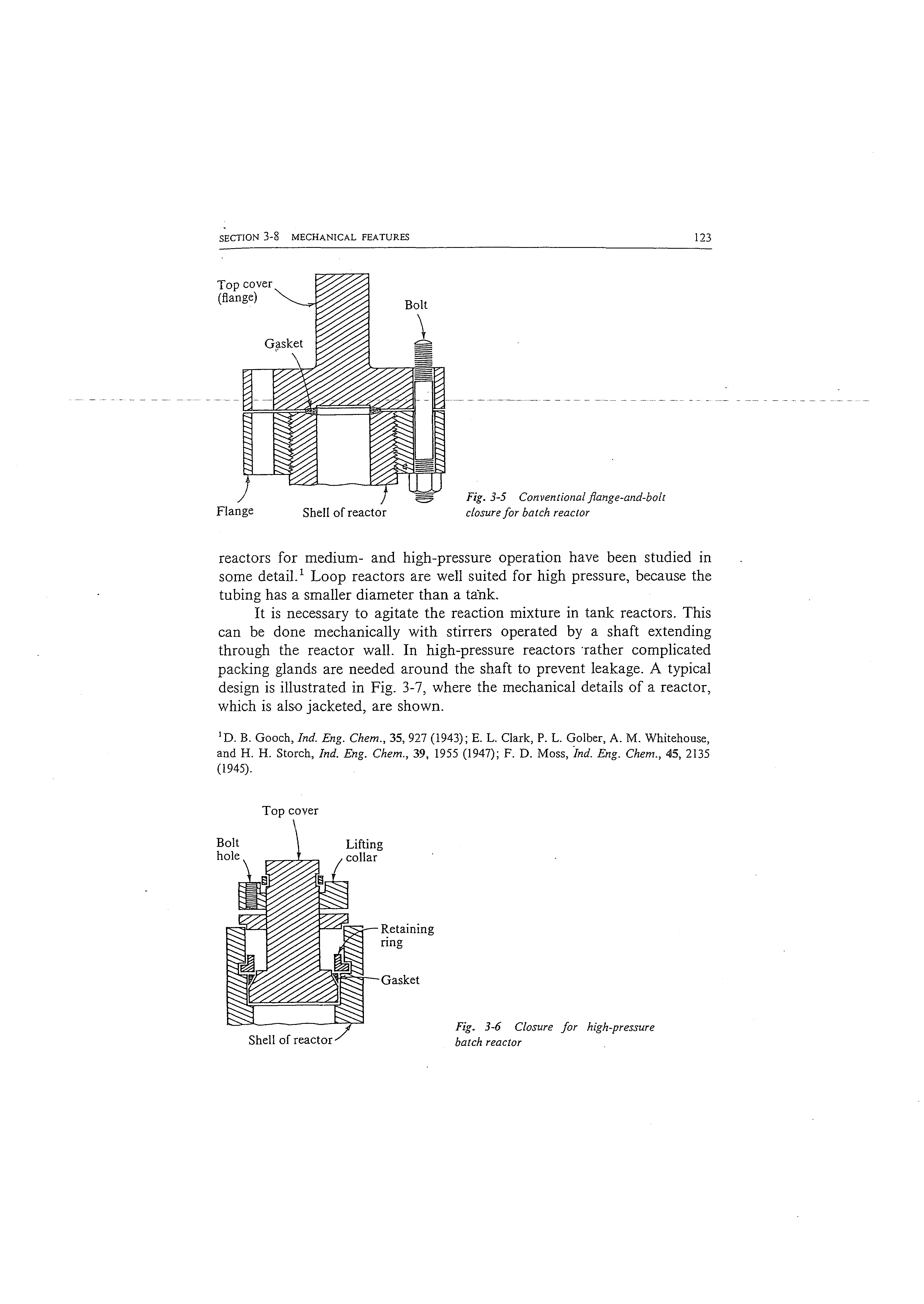 Fig. 3-5 Conventional flange-and-bolt closure for batch reactor...
