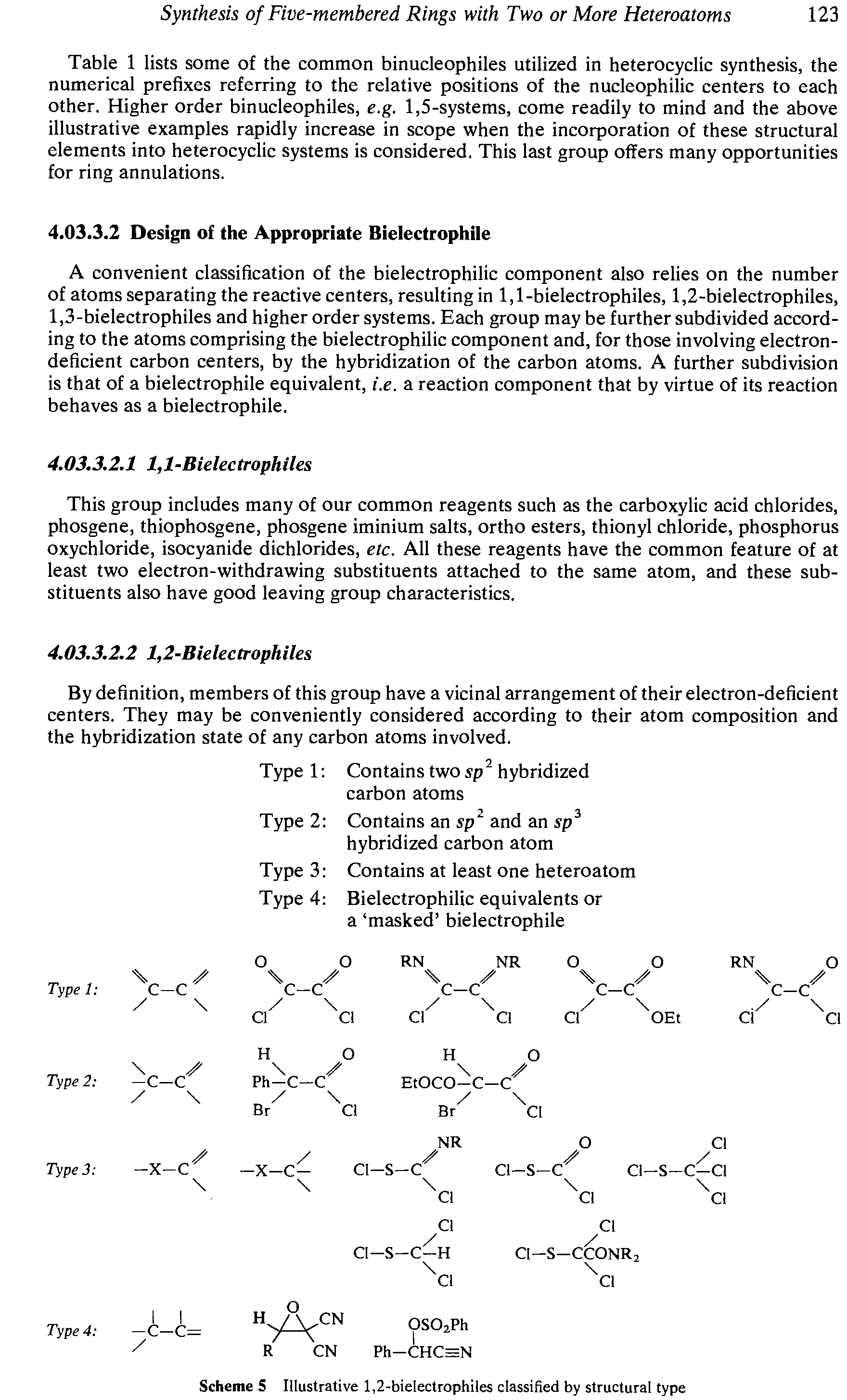 Scheme S Illustrative 1,2-bielectrophiles classified by structural type...
