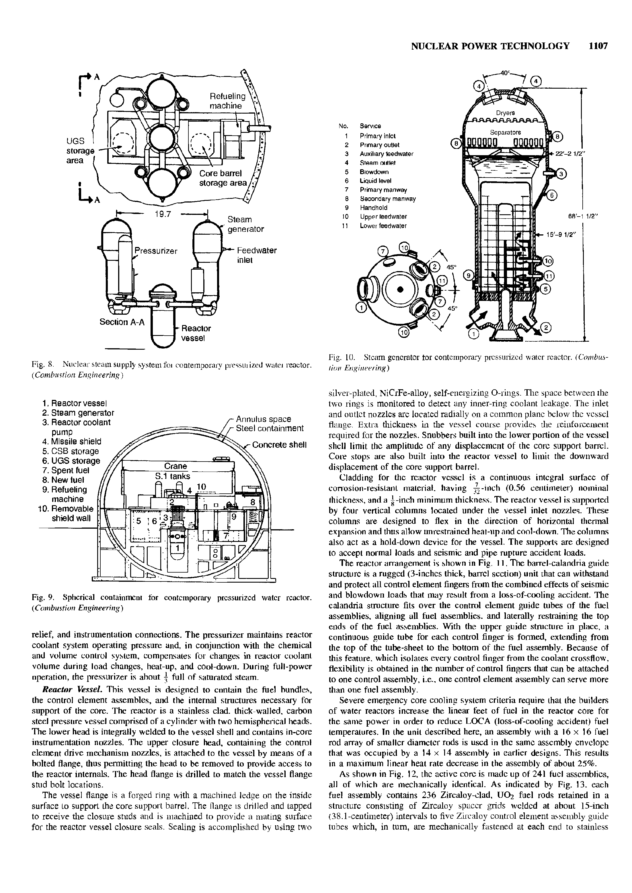 Fig. 8. Nuclear steam supply system foi contemporary pressui ized watei reactor. (Combu ttion Engineering)...
