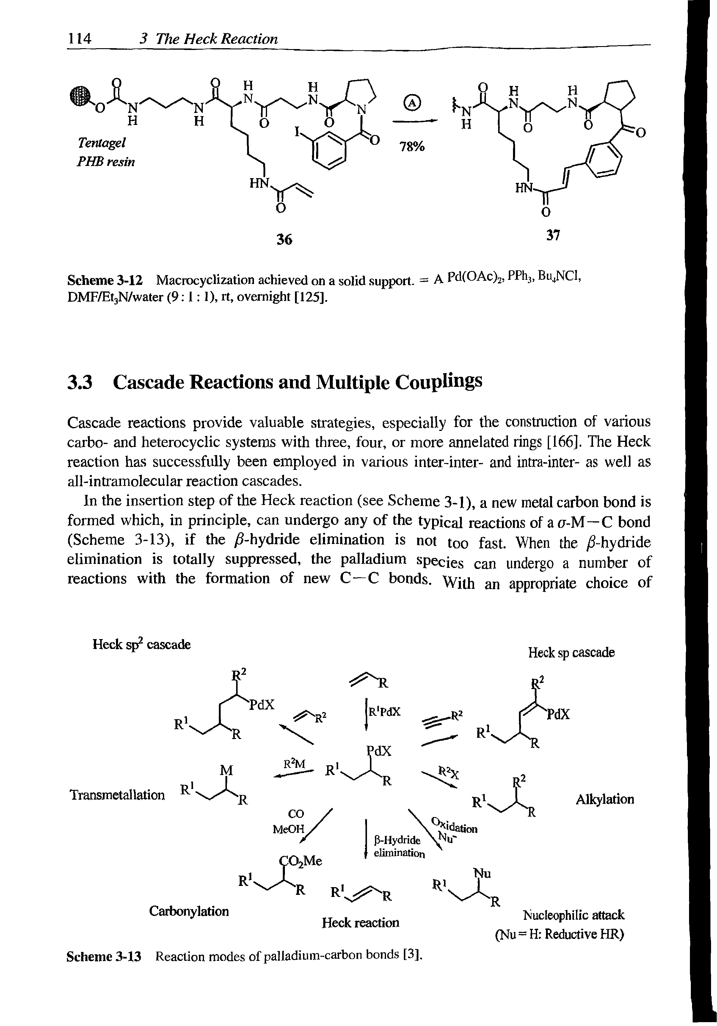 Scheme 3-12 Macrocyclization achieved on a solid support. = A PdCOAc), PPh, Bu NCl, DMF/EtjN/water (9 1 1), rt, overnight [125].