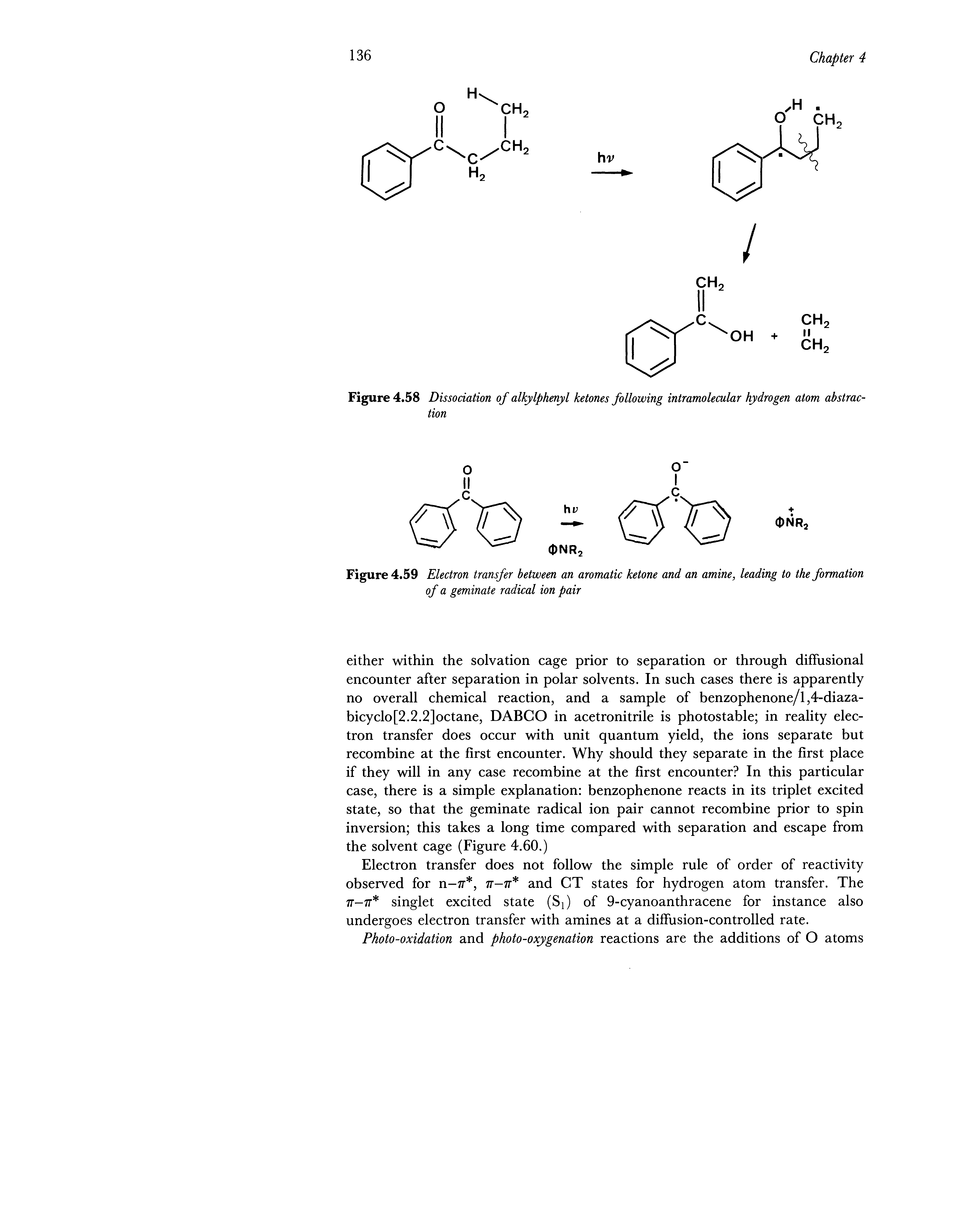 Figure 4.58 Dissociation of alkylphenyl ketones following intramolecular hydrogen atom abstraction...