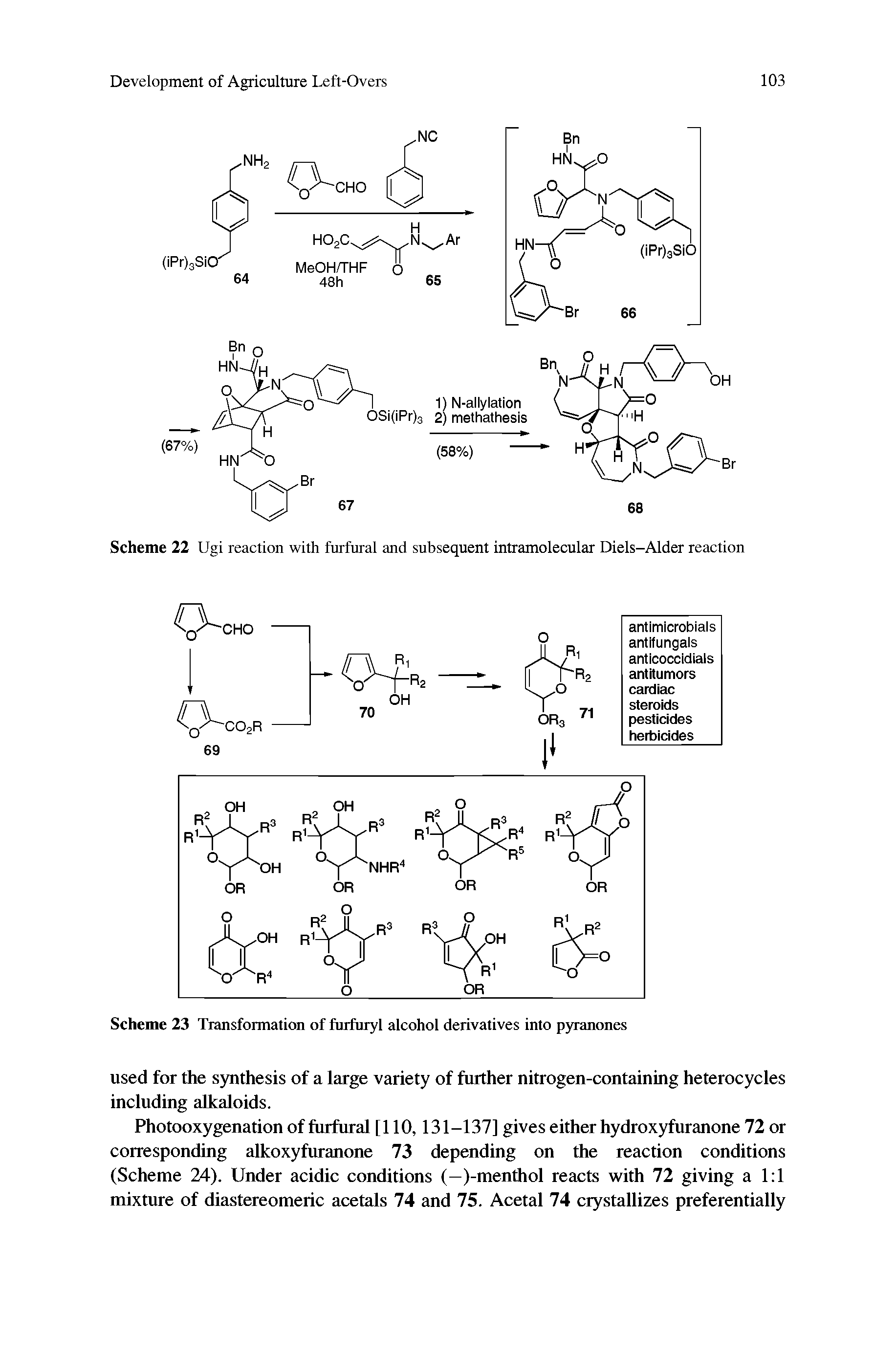 Scheme 23 Transformation of furfuryl alcohol derivatives into pyranones...