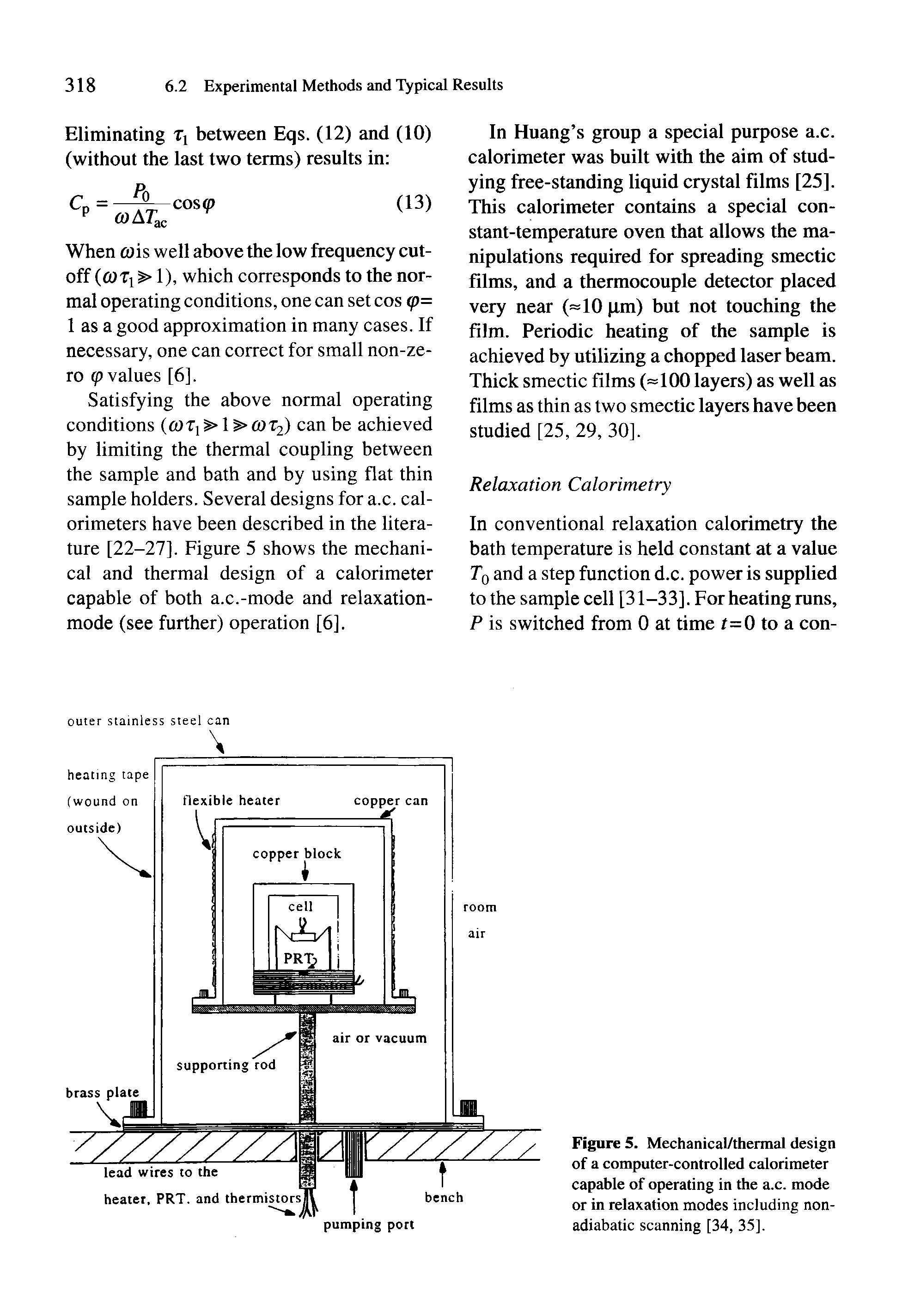 Figure 5. Mechanical/thermal design of a computer-controlled calorimeter capable of operating in the a.c. mode or in relaxation modes including non-adiabatic scanning [34, 35].
