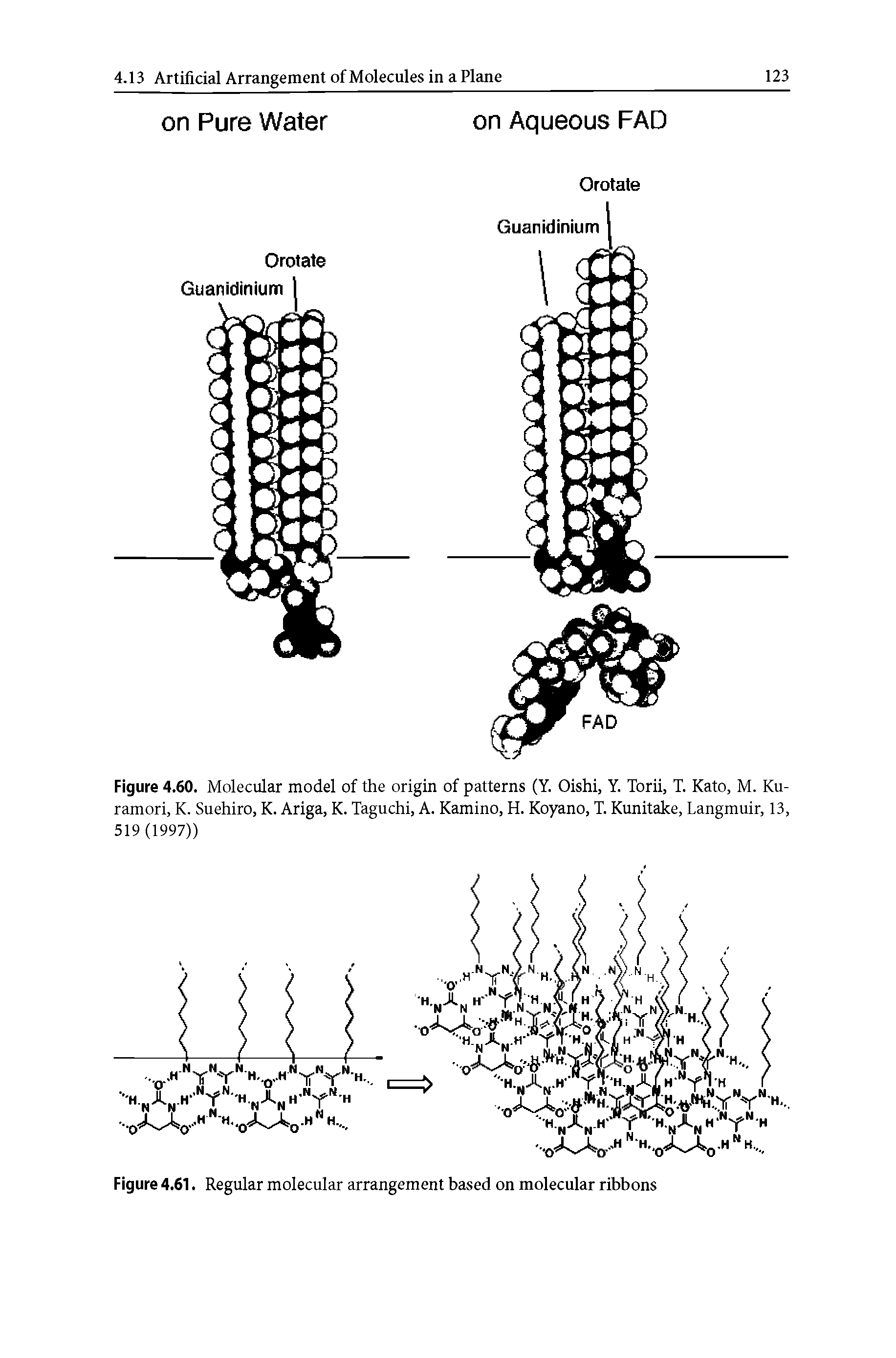 Figure 4.61, Regular molecular arrangement based on molecular ribbons...