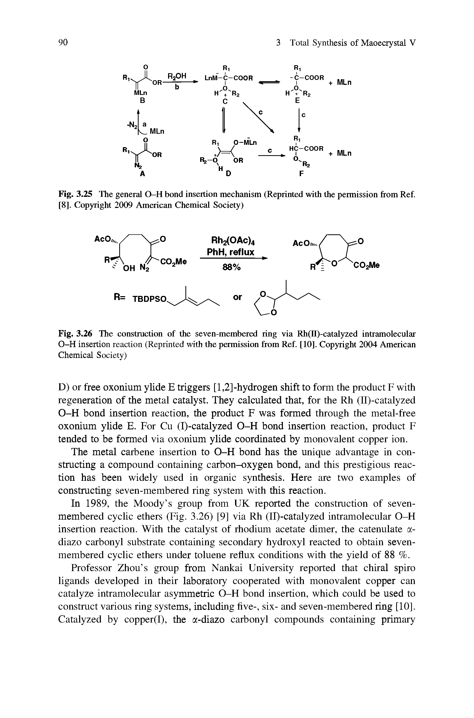 Fig. 3.25 The general O-H bond insertion mechanism (Reprinted with the permission from Ref. [8]. Copyright 2009 American Chemical Society)...