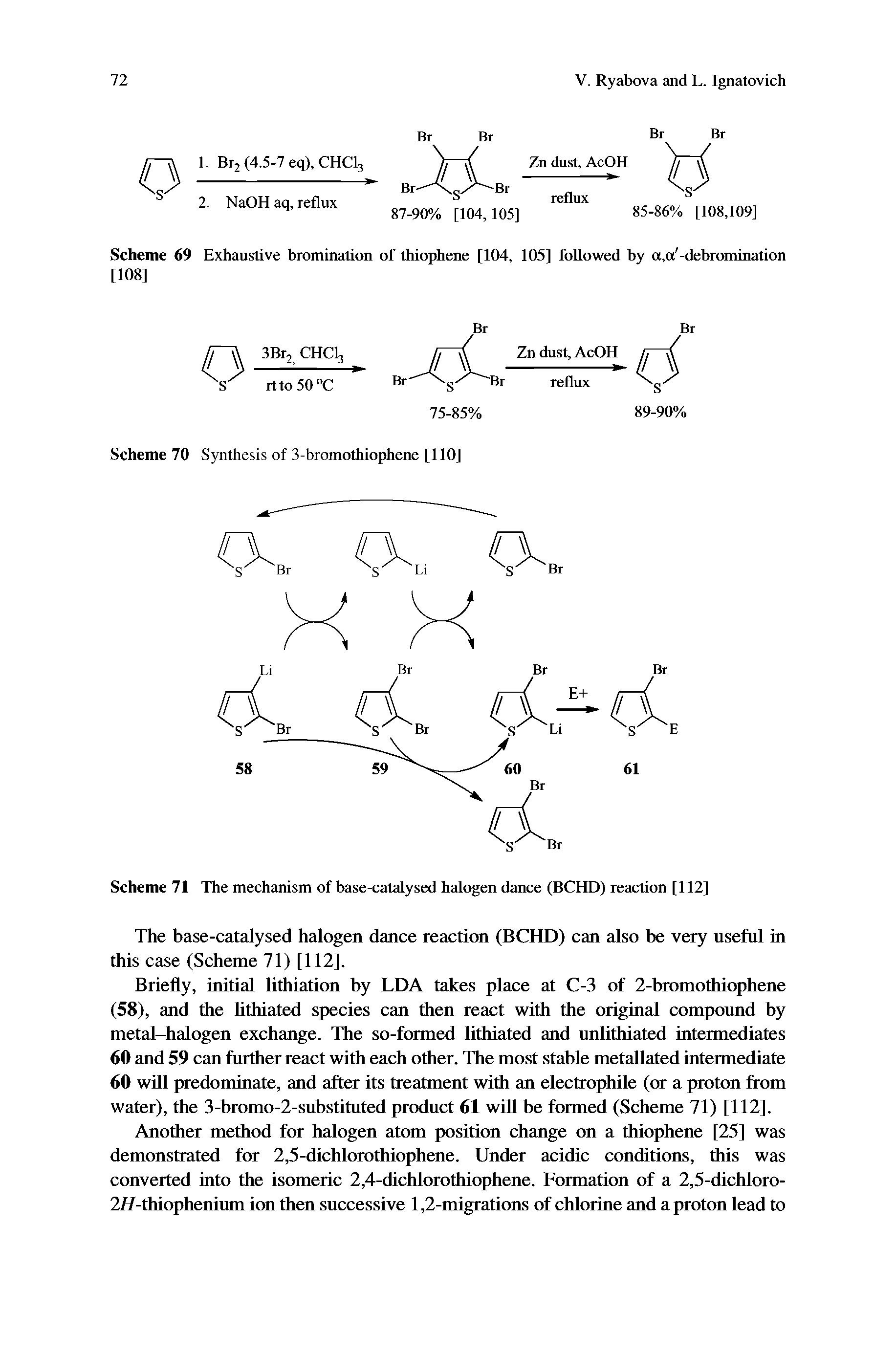 Scheme 71 The mechanism of base-catalysed halogen dance (BCHD) reaction [112]...