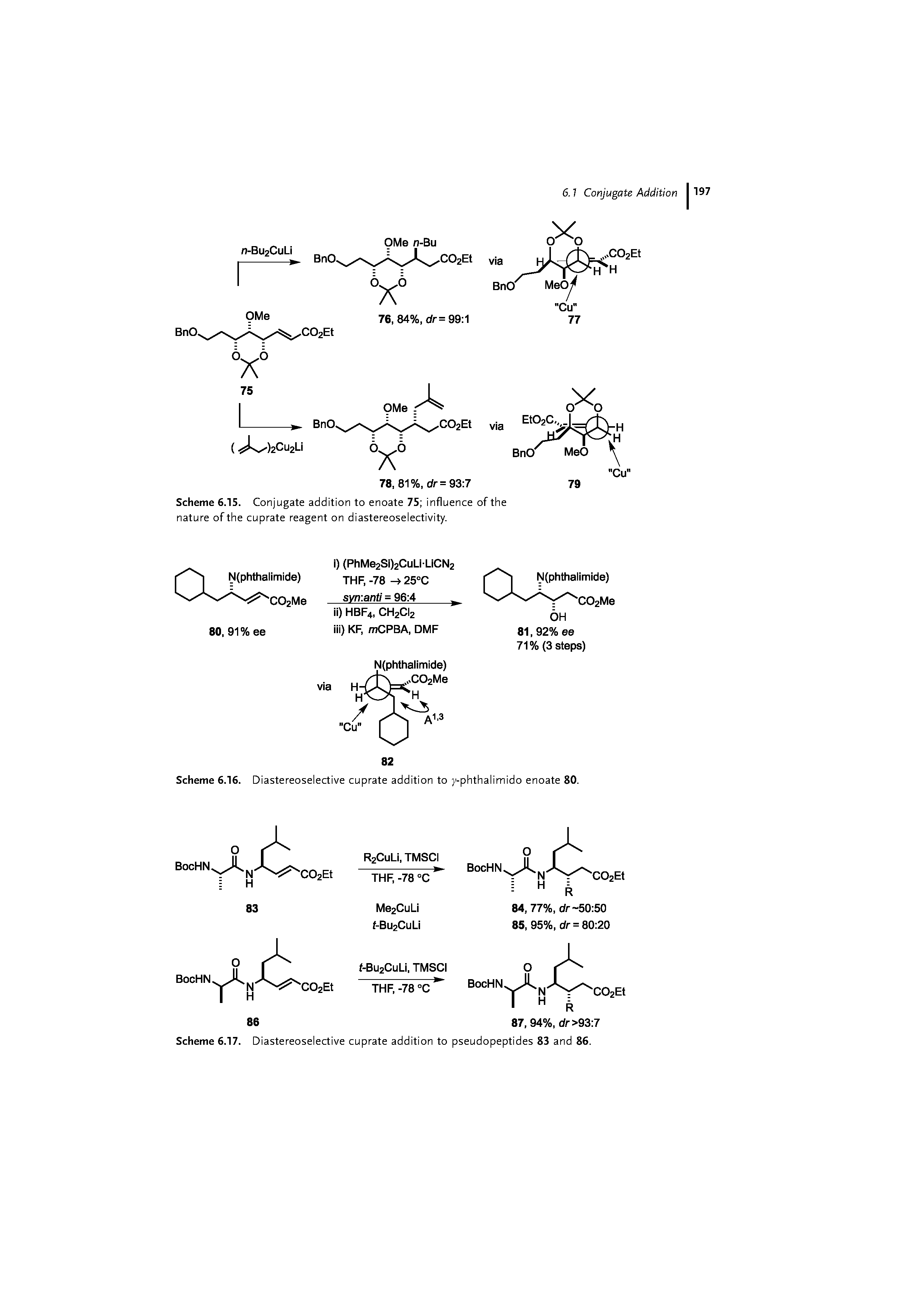 Scheme 6.16. Diastereoselective cuprate addition to y-phthalimido enoate 80.