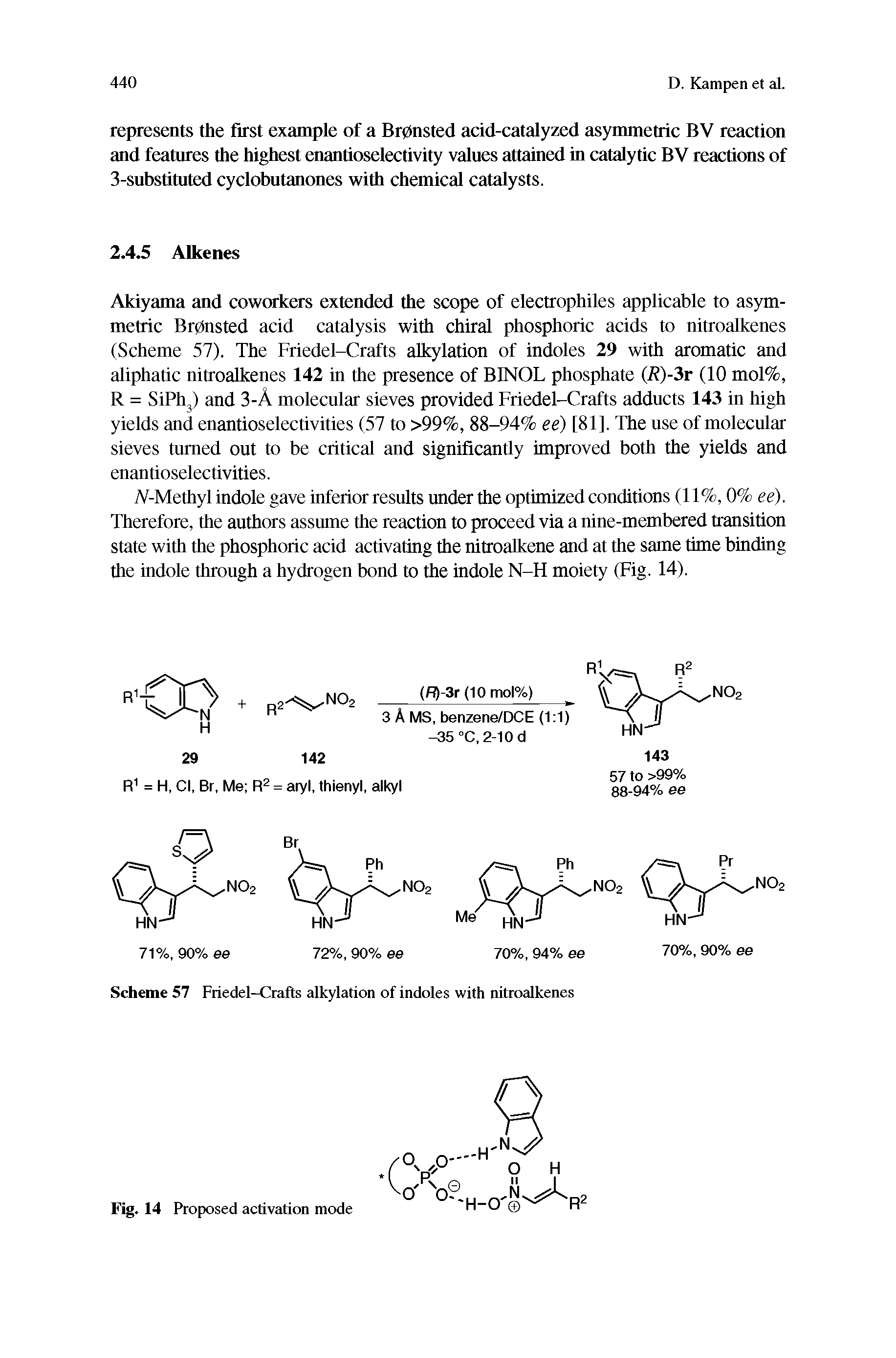 Scheme 57 Friedel-Crafts alkylation of indoles with nitroalkenes...