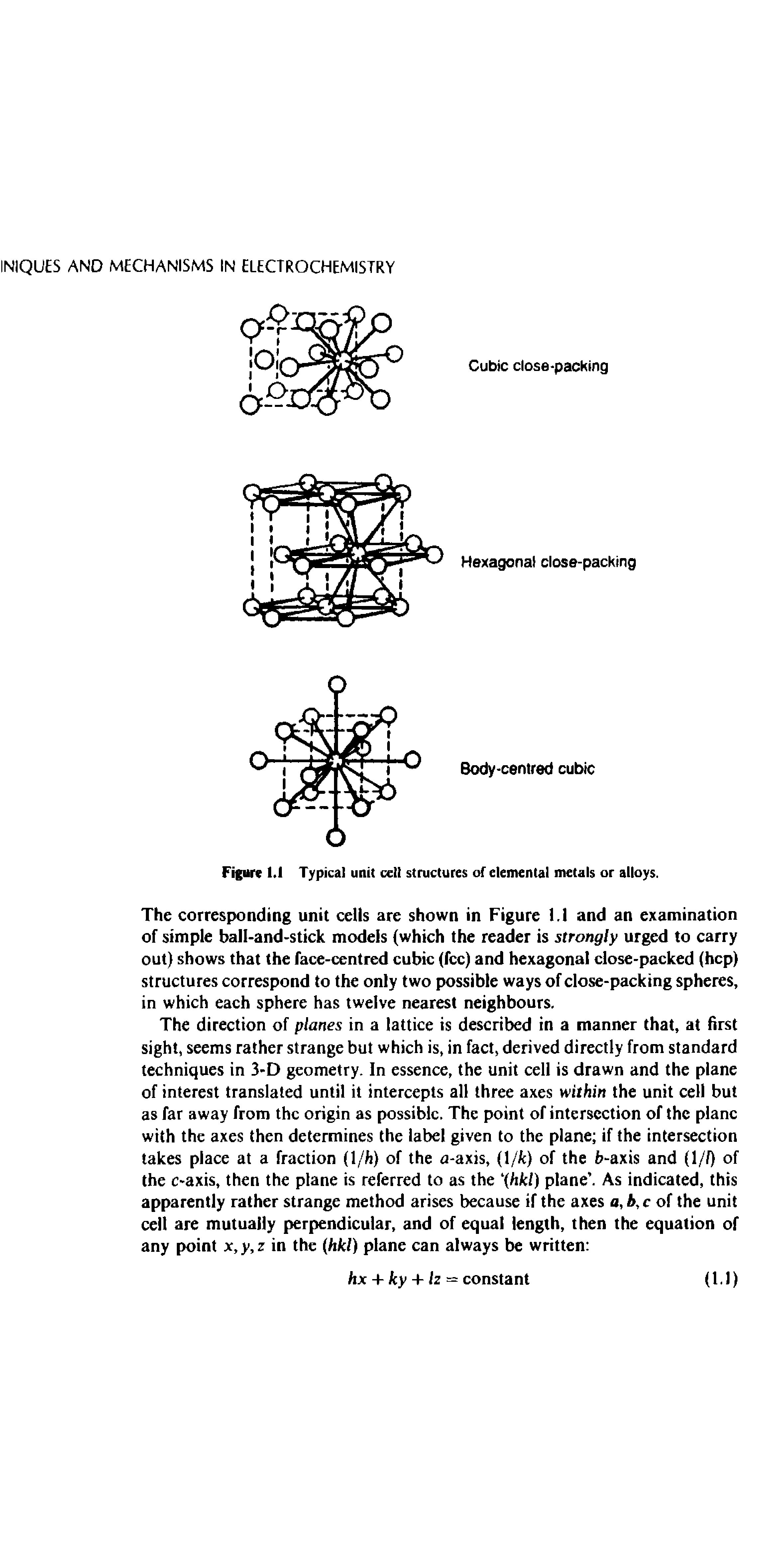 Figure 1.1 Typical unit cell structures of elemental metals or alloys.