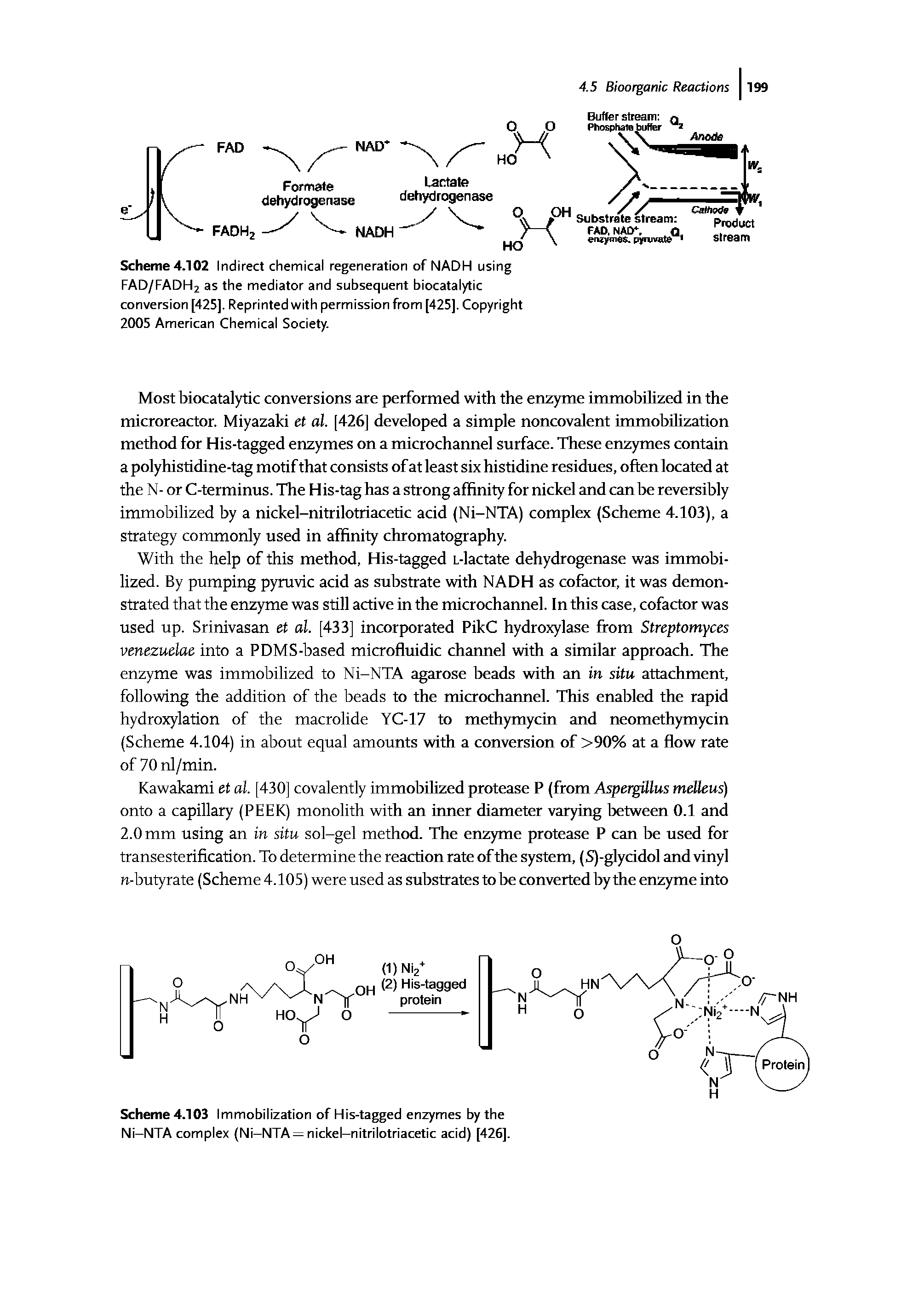 Scheme 4.102 Indirect chemical regeneration of NADH using FAD/FADH2 as the mediator and subsequent biocatalytic conversion [425]. Reprinted with permission from [425]. Copyright 2005 American Chemical Society.