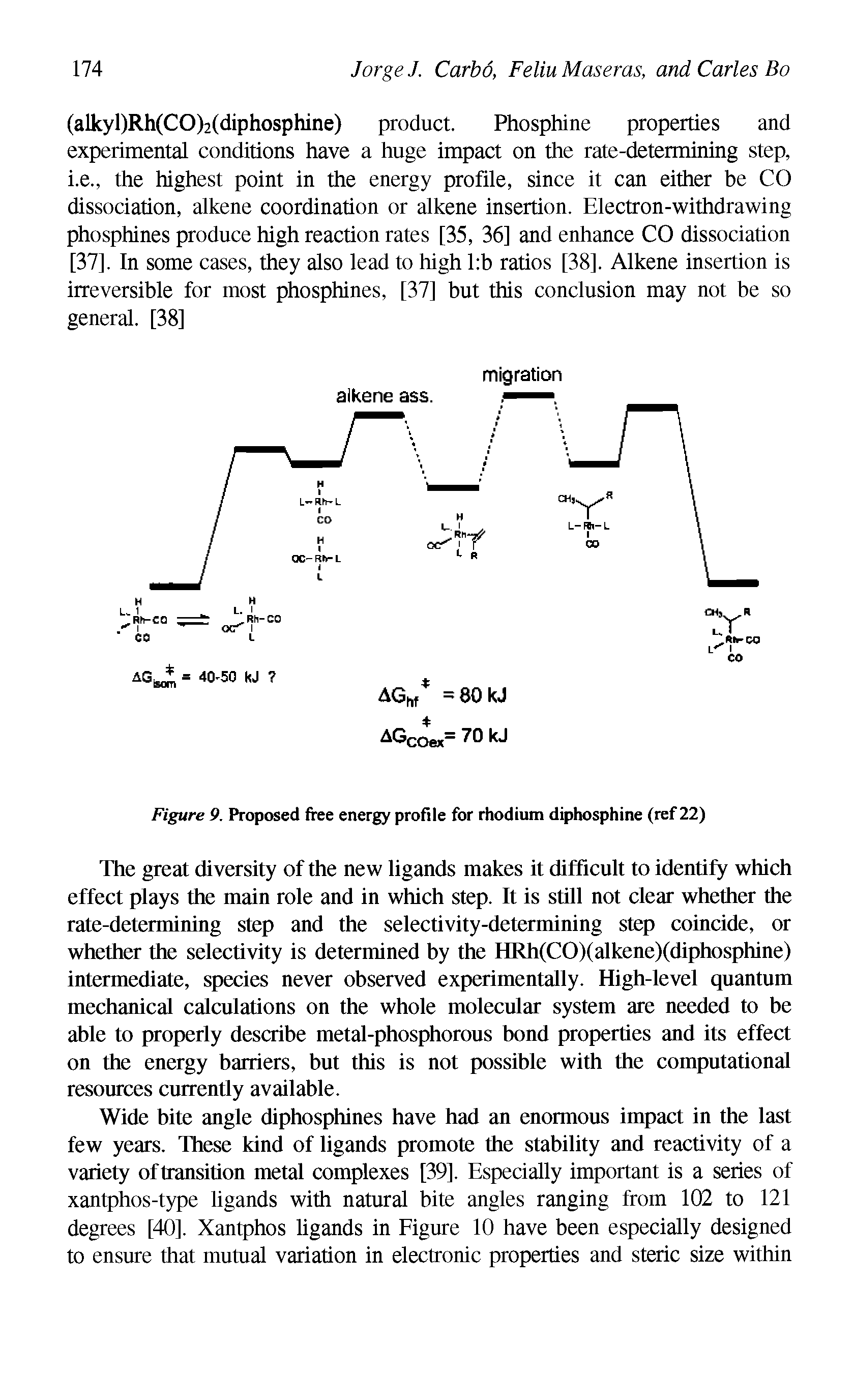 Figure 9. Proposed free energy profile for rhodium diphosphine (ref 22)...