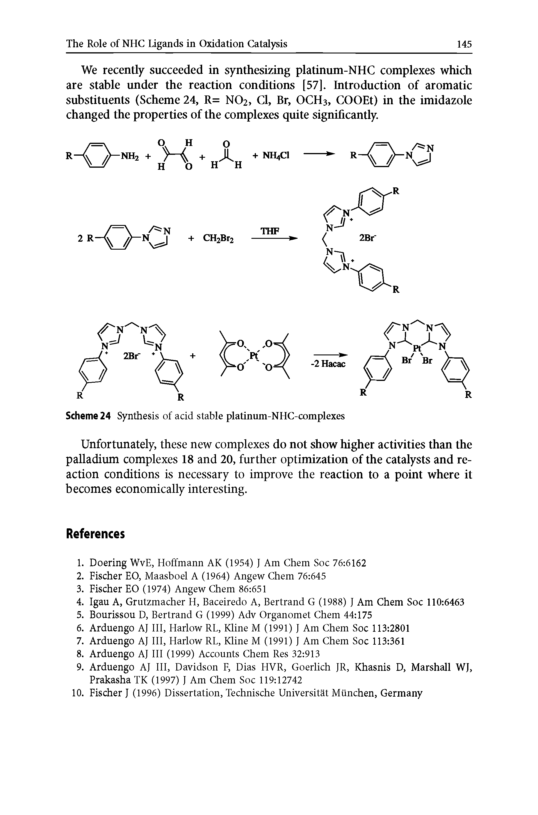 Scheme 24 Synthesis of acid stable platinum-NHC-complexes...