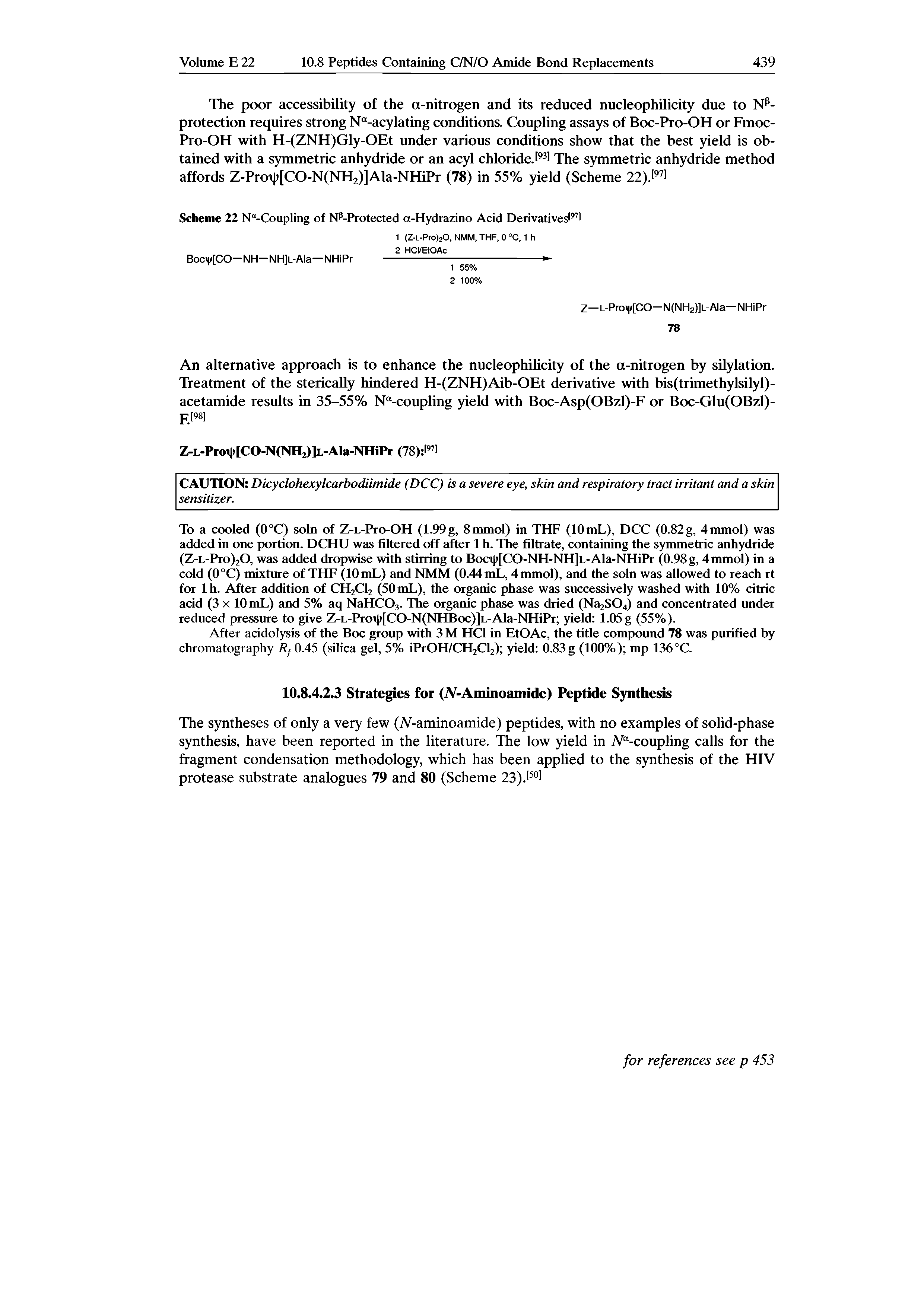 Scheme 22 N -Coupling of N(l-Protected a-Hydrazino Acid Derivatives1971...