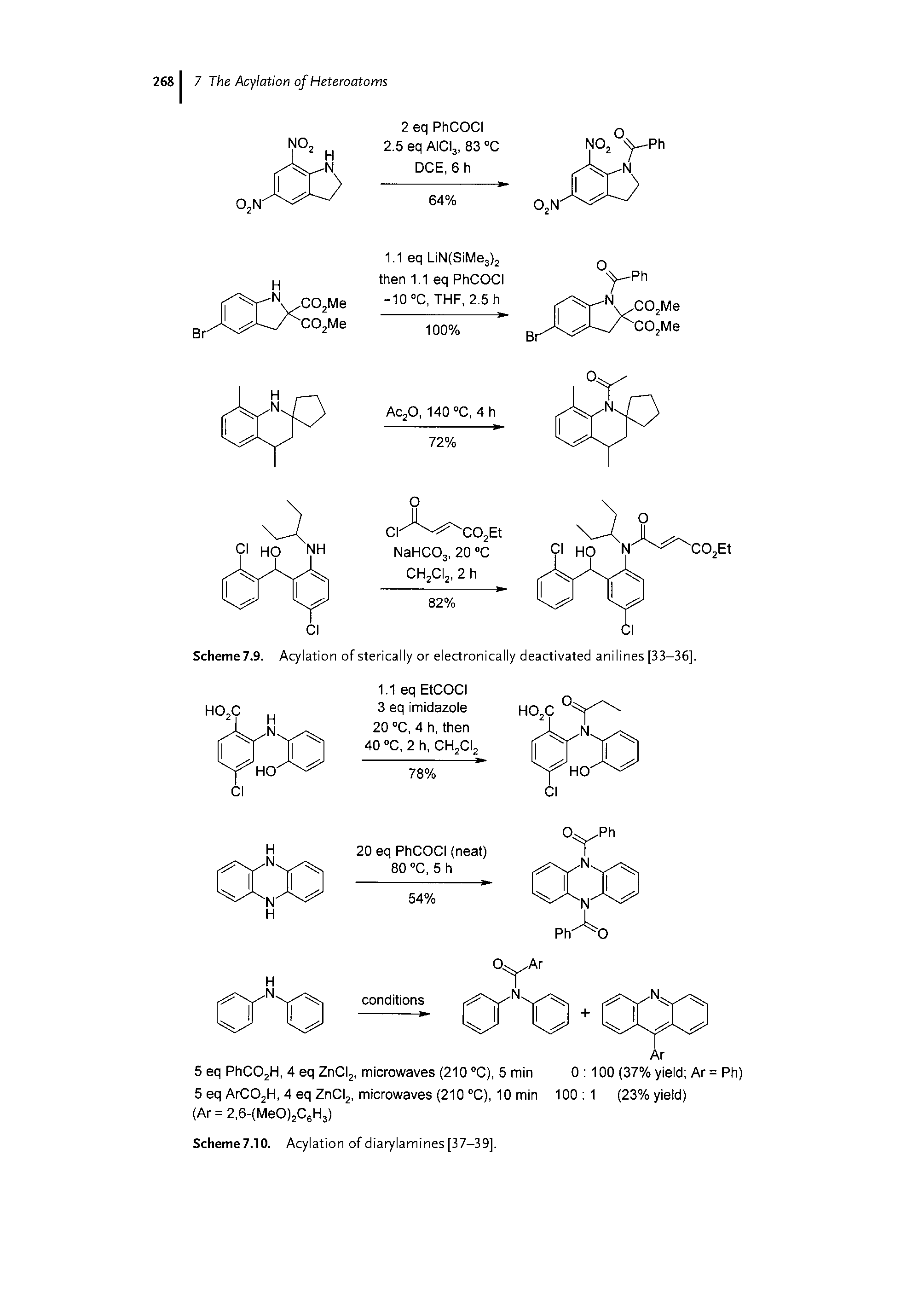 Scheme 7.9. Acylation of sterically or electronically deactivated anilines [33-36],...
