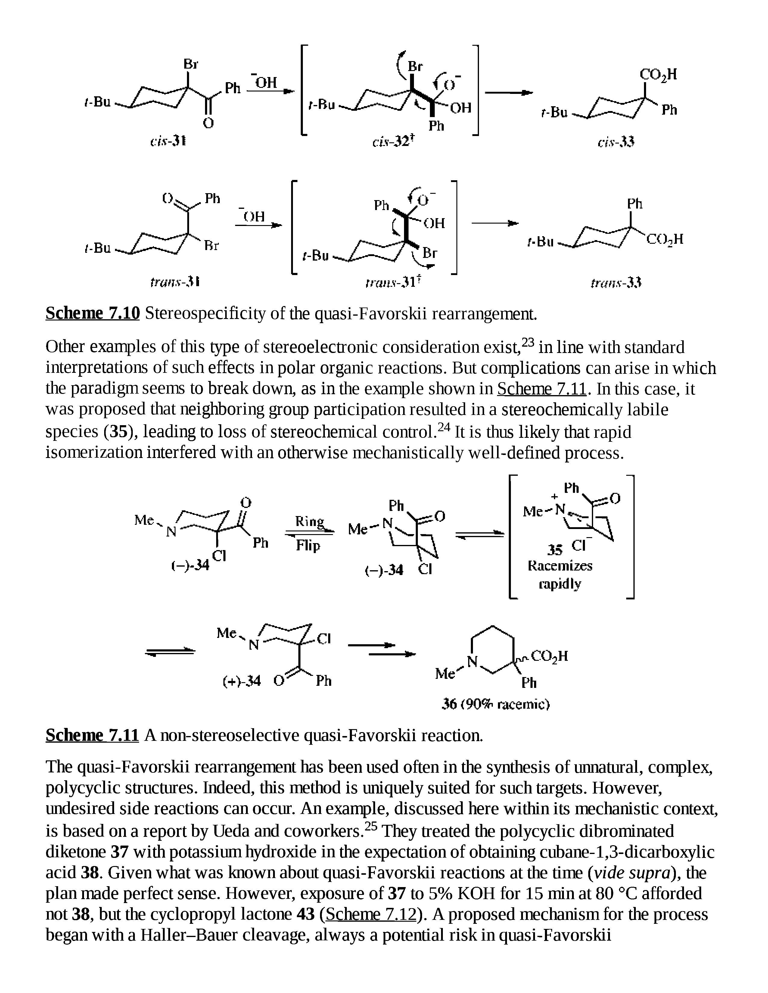 Scheme 7tlQ Stereospecificity of the quasi-Favorskii rearrangement.