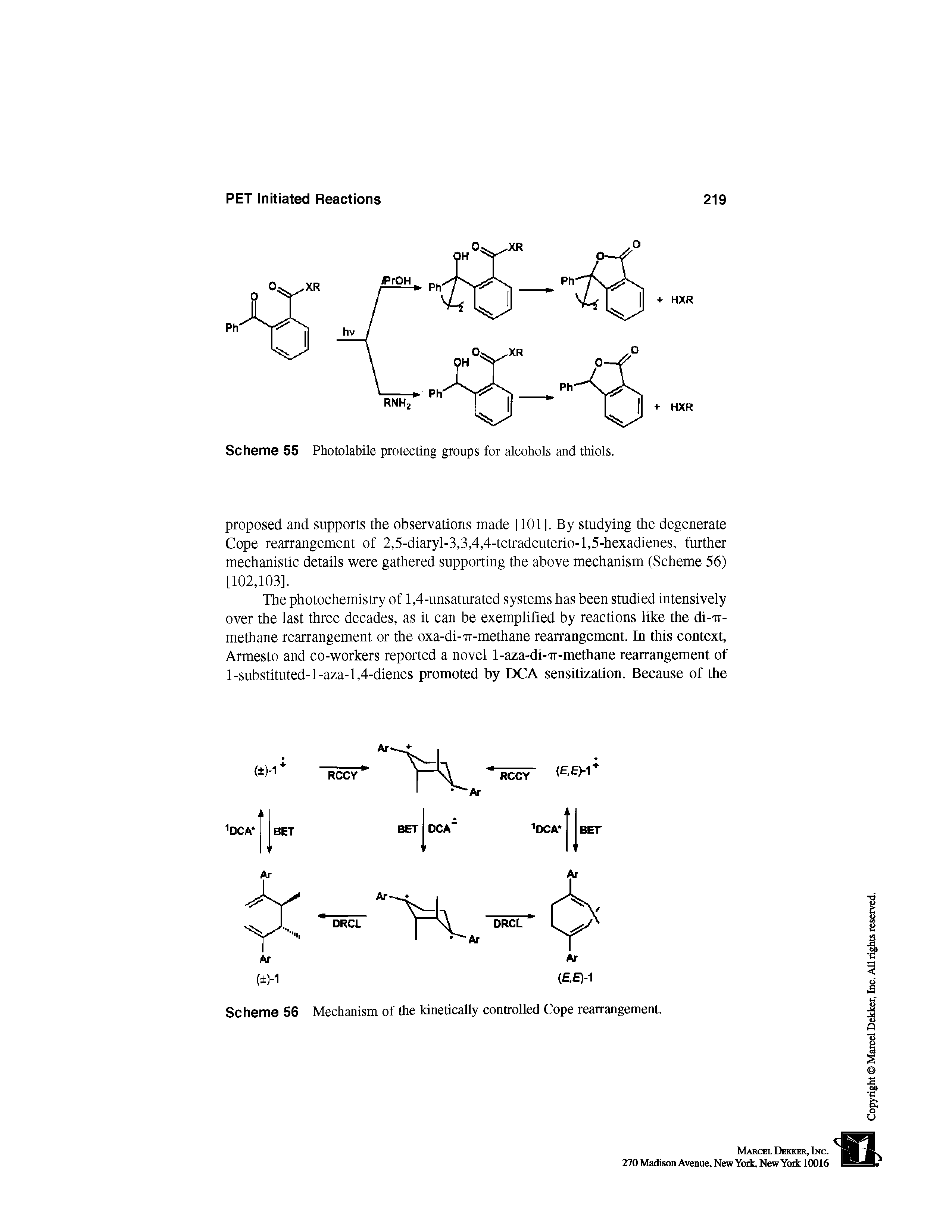 Scheme 55 Photolabile protecting groups for alcohols and thiols.