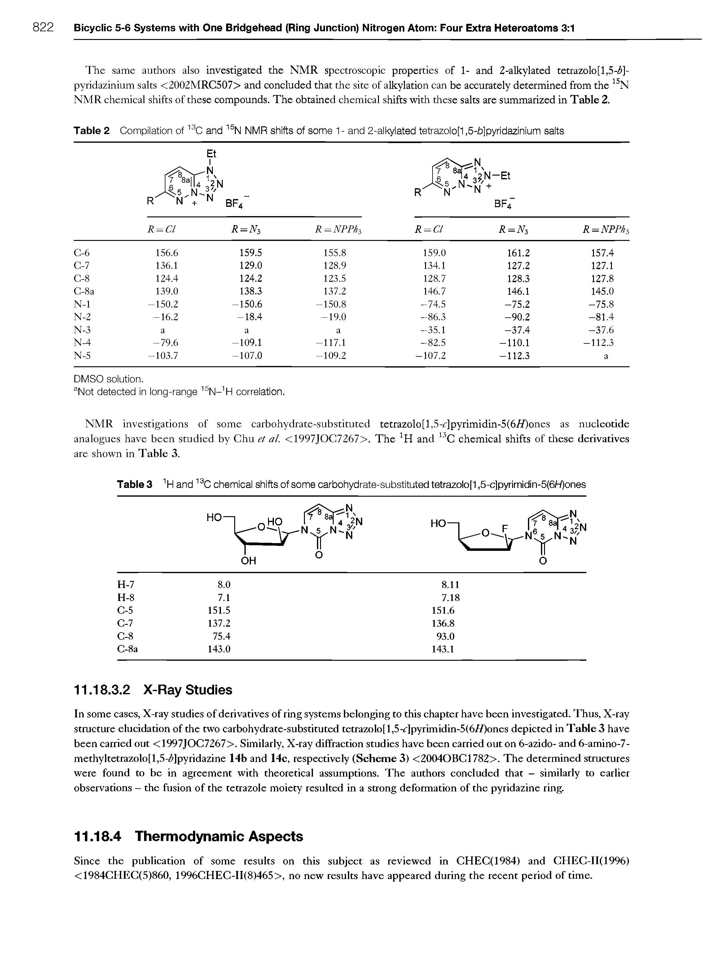 Table 2 Compilation of 13C and 15N NMR shifts of some 1 - and 2-alkylated tetrazolo[1,5-b]pyridazinium salts...