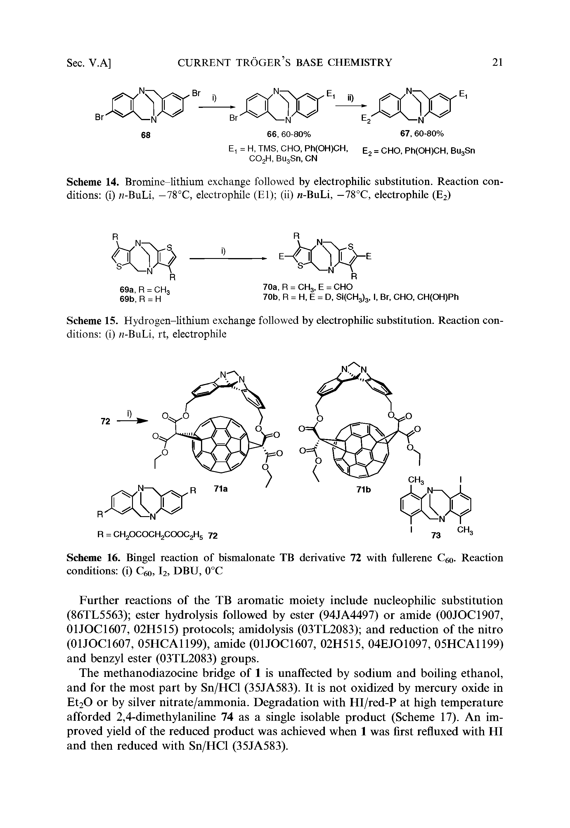 Scheme 16. Bingel reaction of bismalonate TB derivative 72 with fullerene C60. Reaction conditions (i) C60,12, DBU, 0°C...