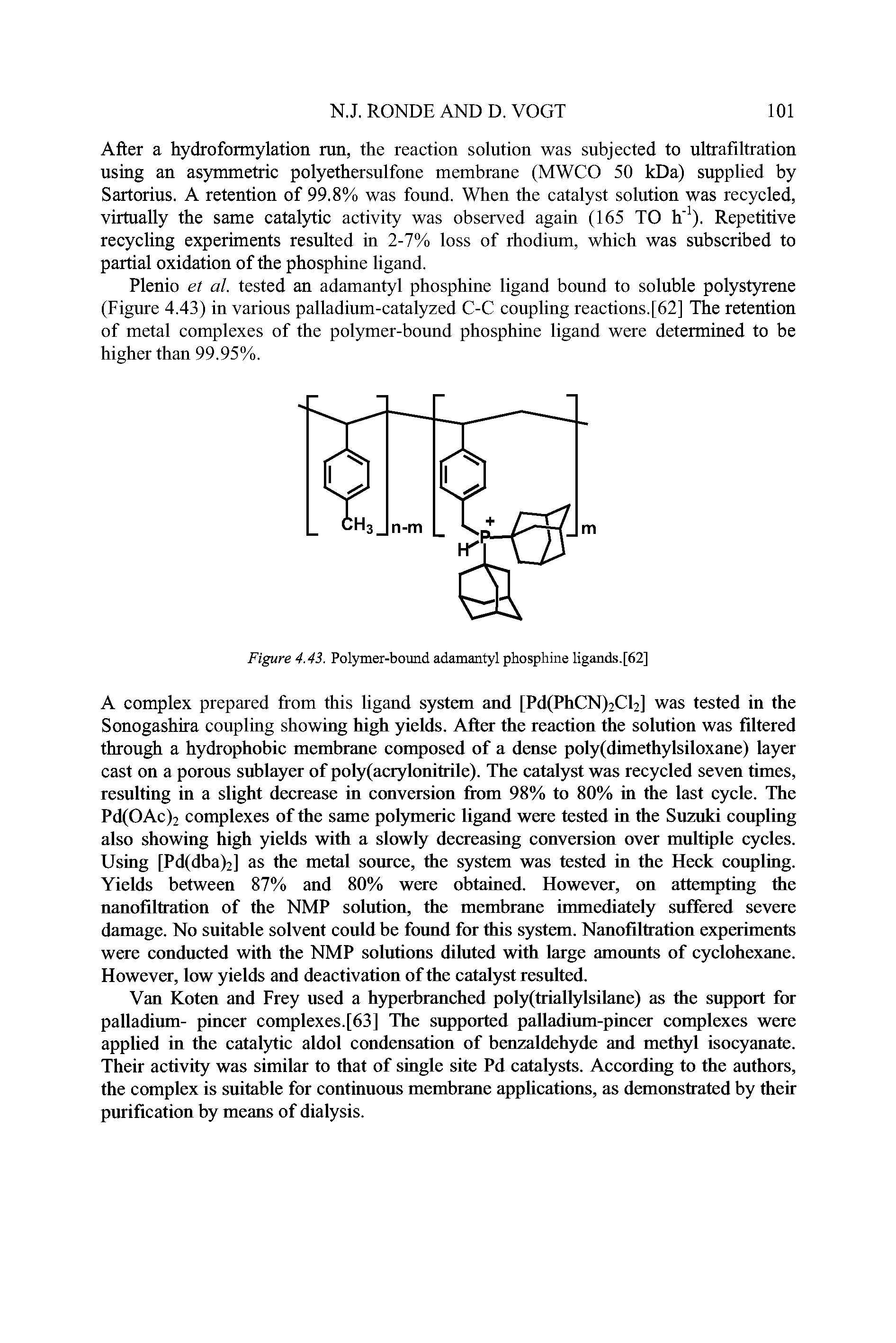 Figure 4.43. Polymer-bound adamantyl phosphine ligands.[62]...