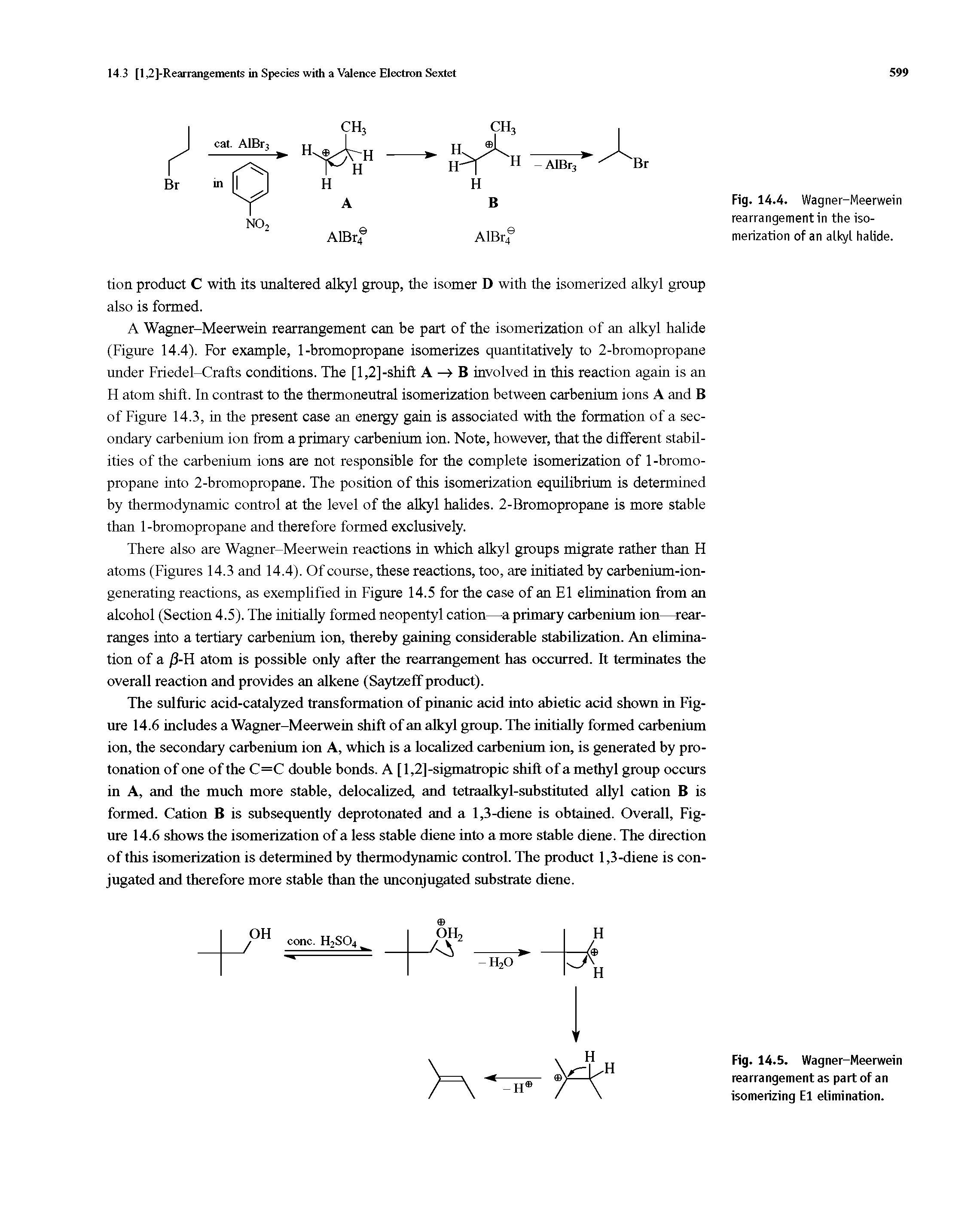 Fig. 14.4. Wagner-Meerwein rearrangement in the isomerization of an alkyl halide.