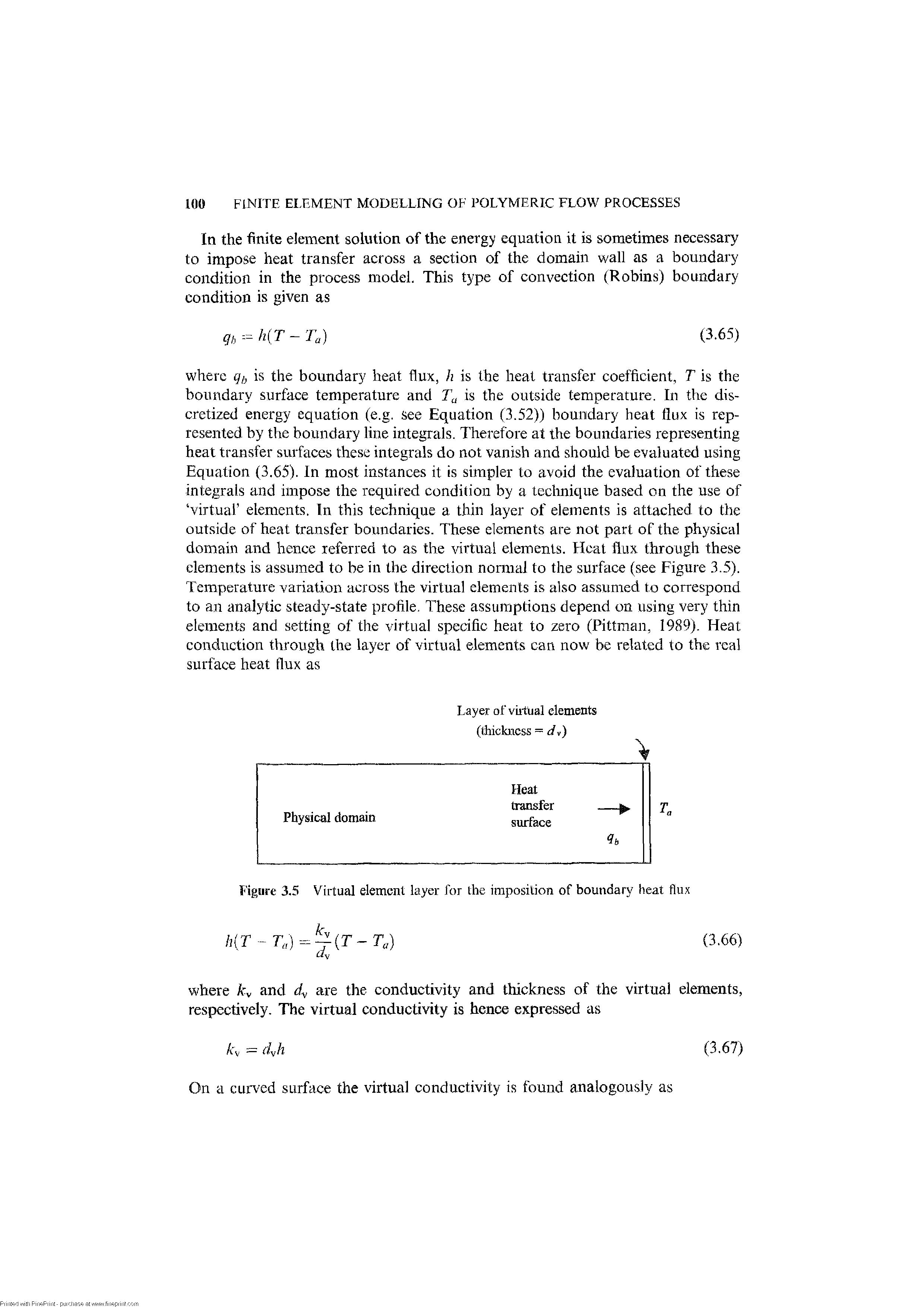 Figure 3.5 Virtual element layer for the imposition of boundary heat flux...