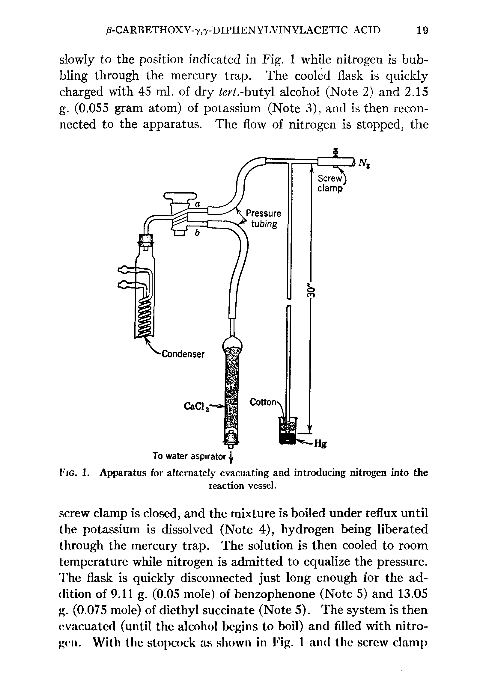 Fig. 1. Apparatus for alternately evacuating and introducing nitrogen into the...