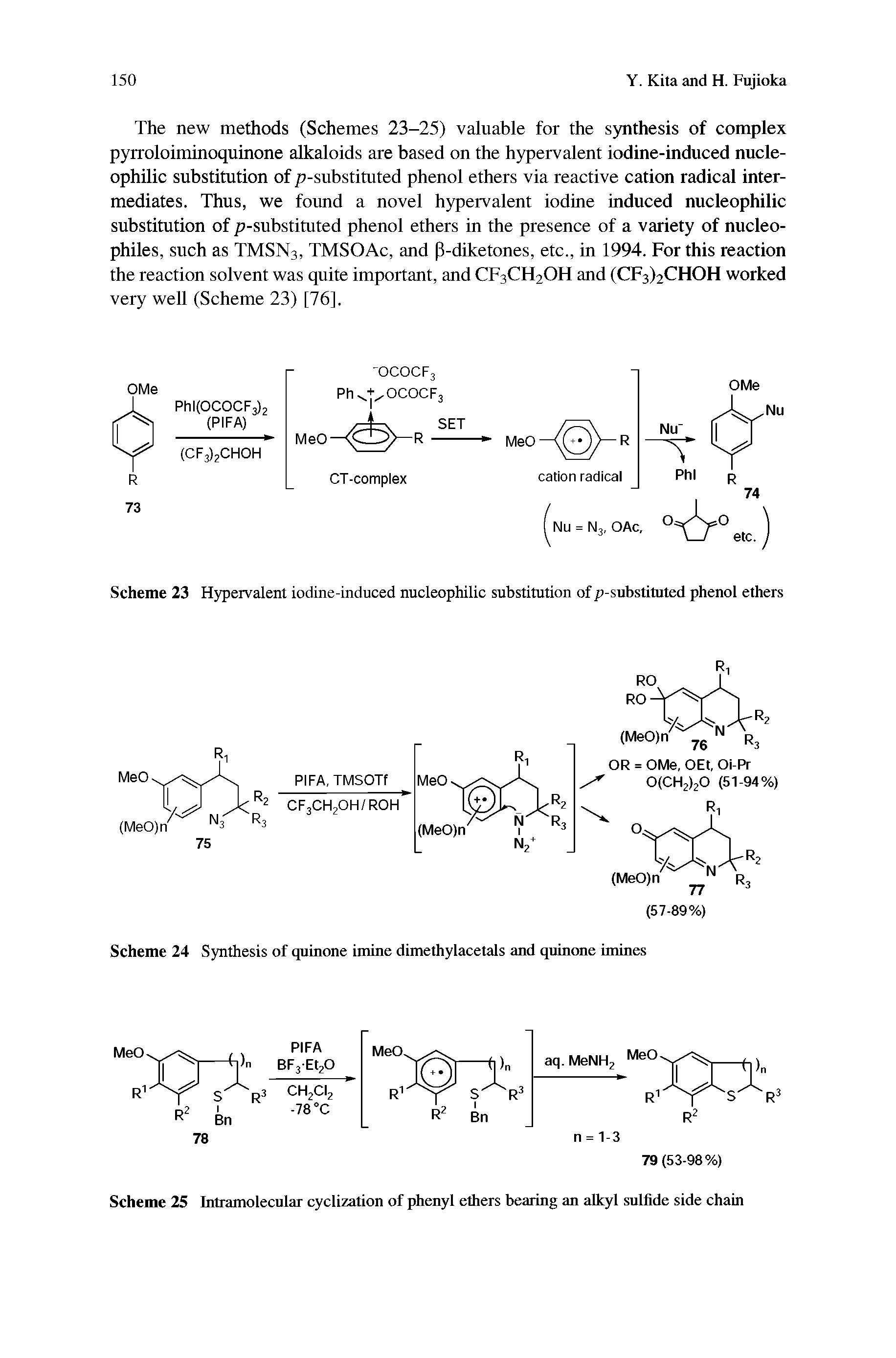 Scheme 24 Synthesis of quinone imine dimethylacetals and quinone imines...