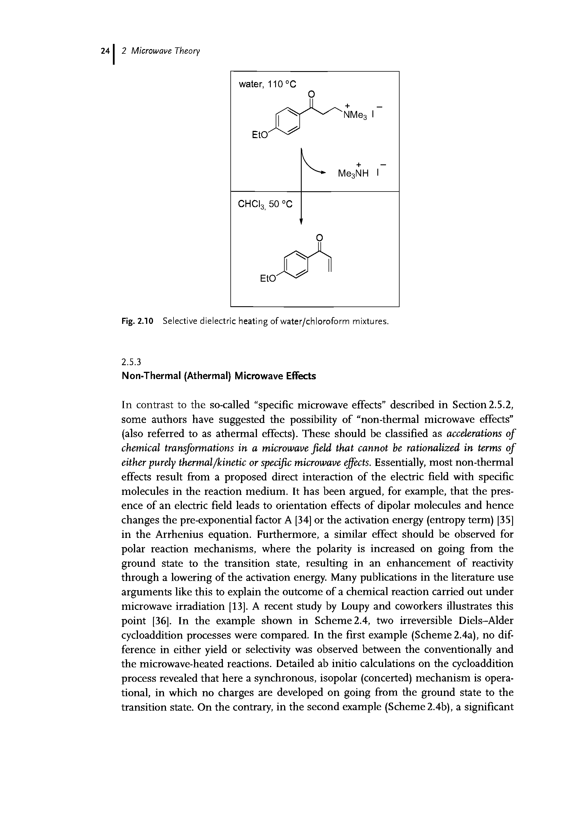 Fig. 2.10 Selective dielectric heating of water/chloroform mixtures.