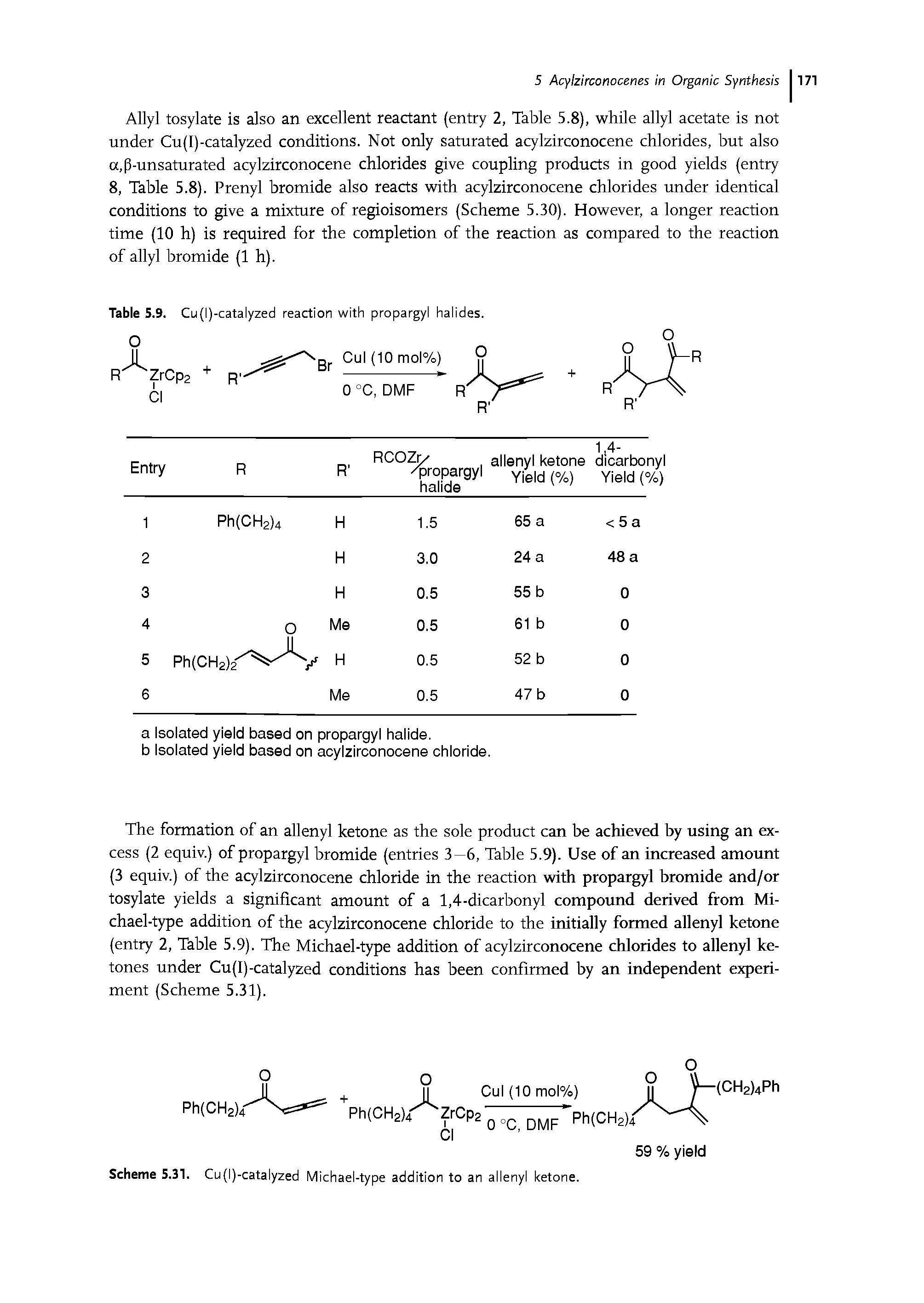 Scheme 5.31. Cu(l)-catalyzed Michael-type addition to an allenyl ketone.